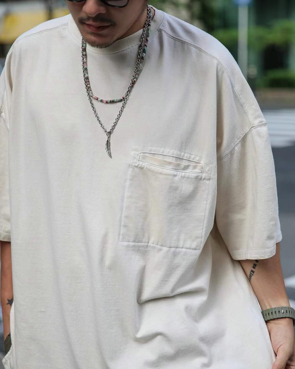 OverSize淨色袋口短袖Tee FARMERS-024T