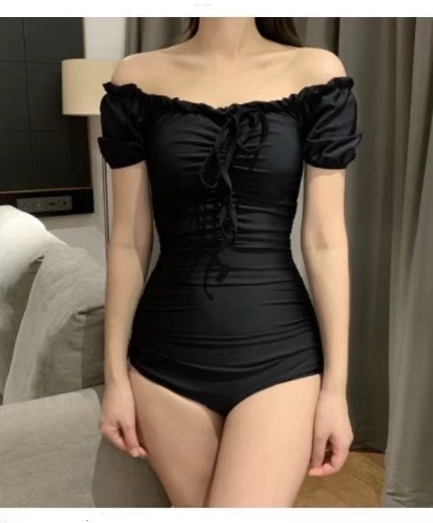 正韓顯瘦純慾連身泳衣