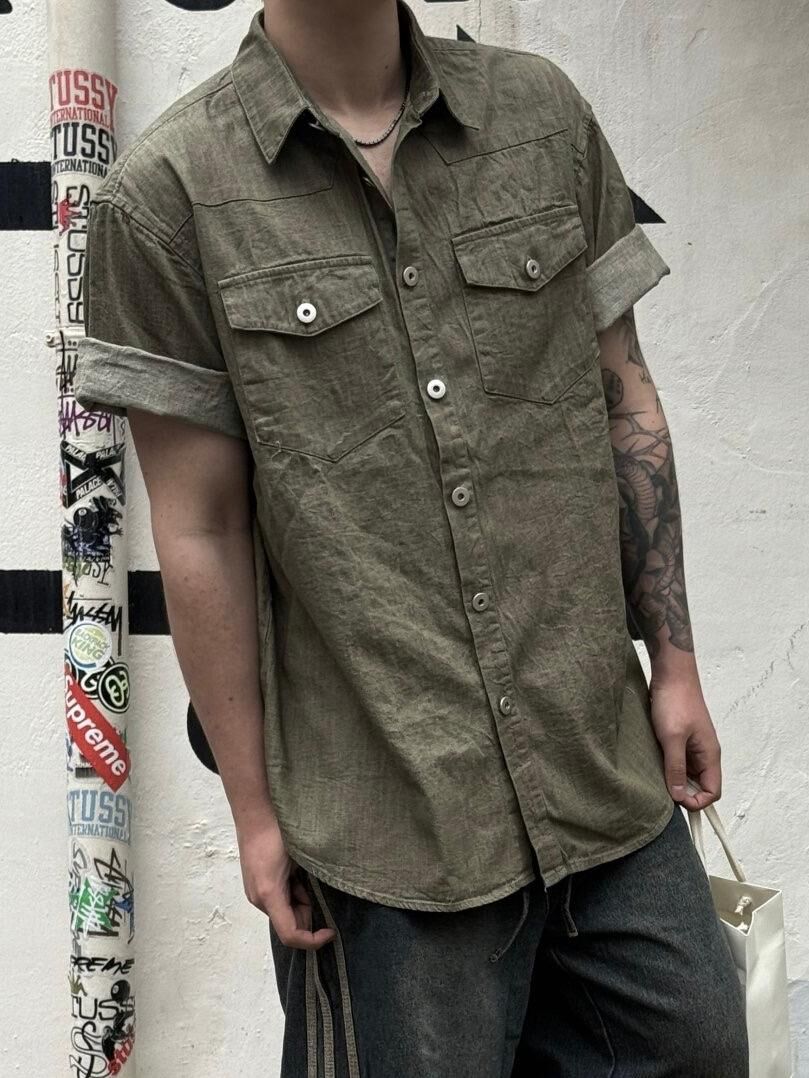 淨色短袖恤衫 Lowell-043S