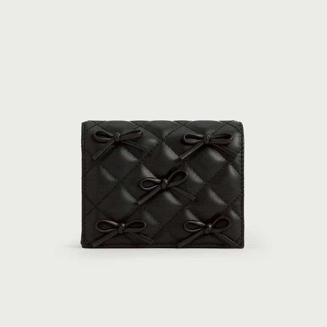 <斷貨王回歸>Charles ＆ Keith 小CK 冬日限定 蝴蝶結 鍊條 可背 短夾