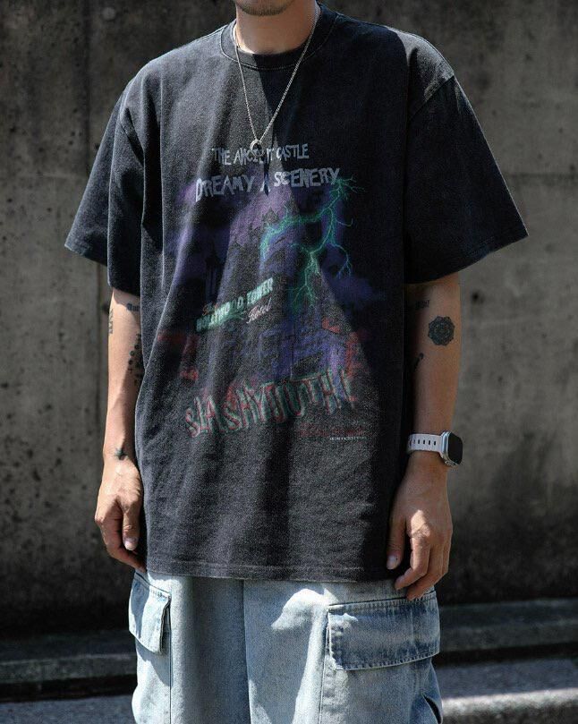 英文字圖案短袖Tee manhattans-030T