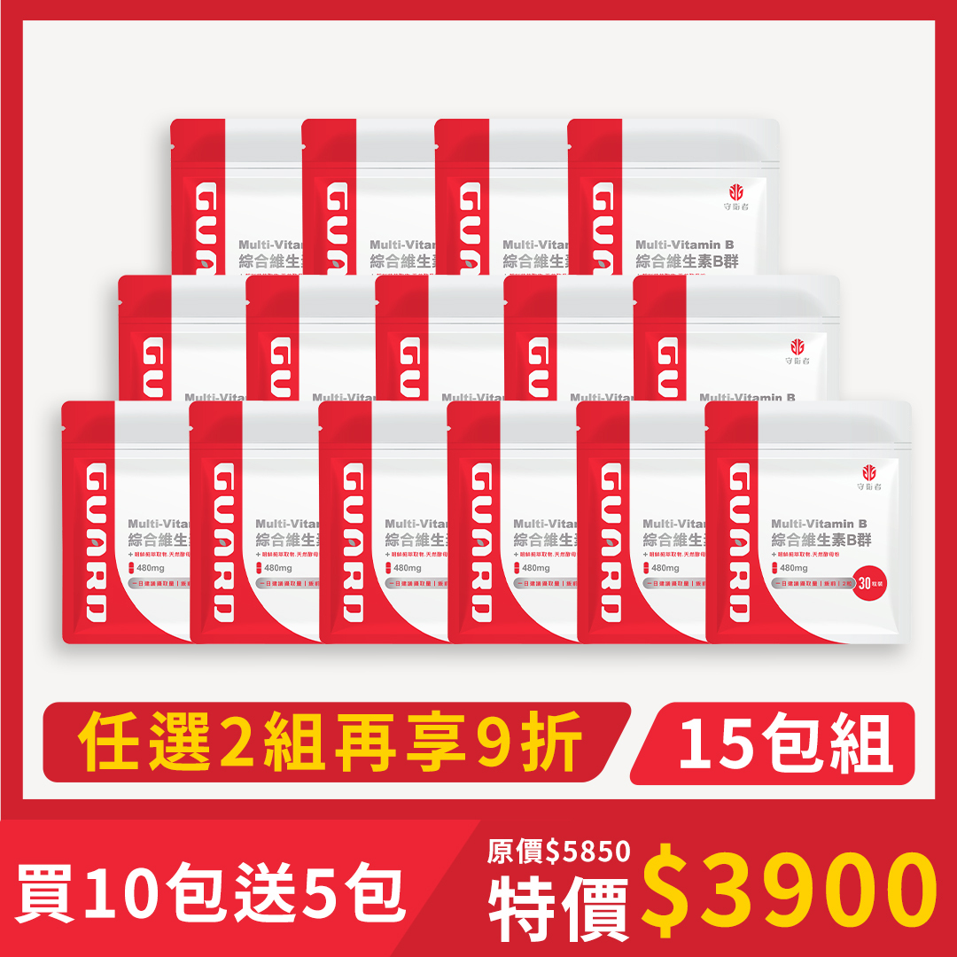 Multi-Vitamin B 綜合維生素B群(480mg/30粒) 15入組