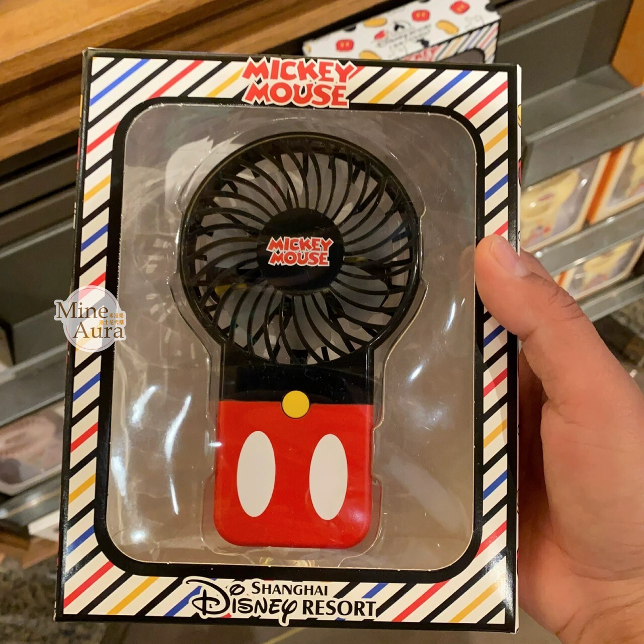 米奇 Mickey 圖案 可充電造型風扇 掛脖 隨身 風扇 -上海迪士尼樂園