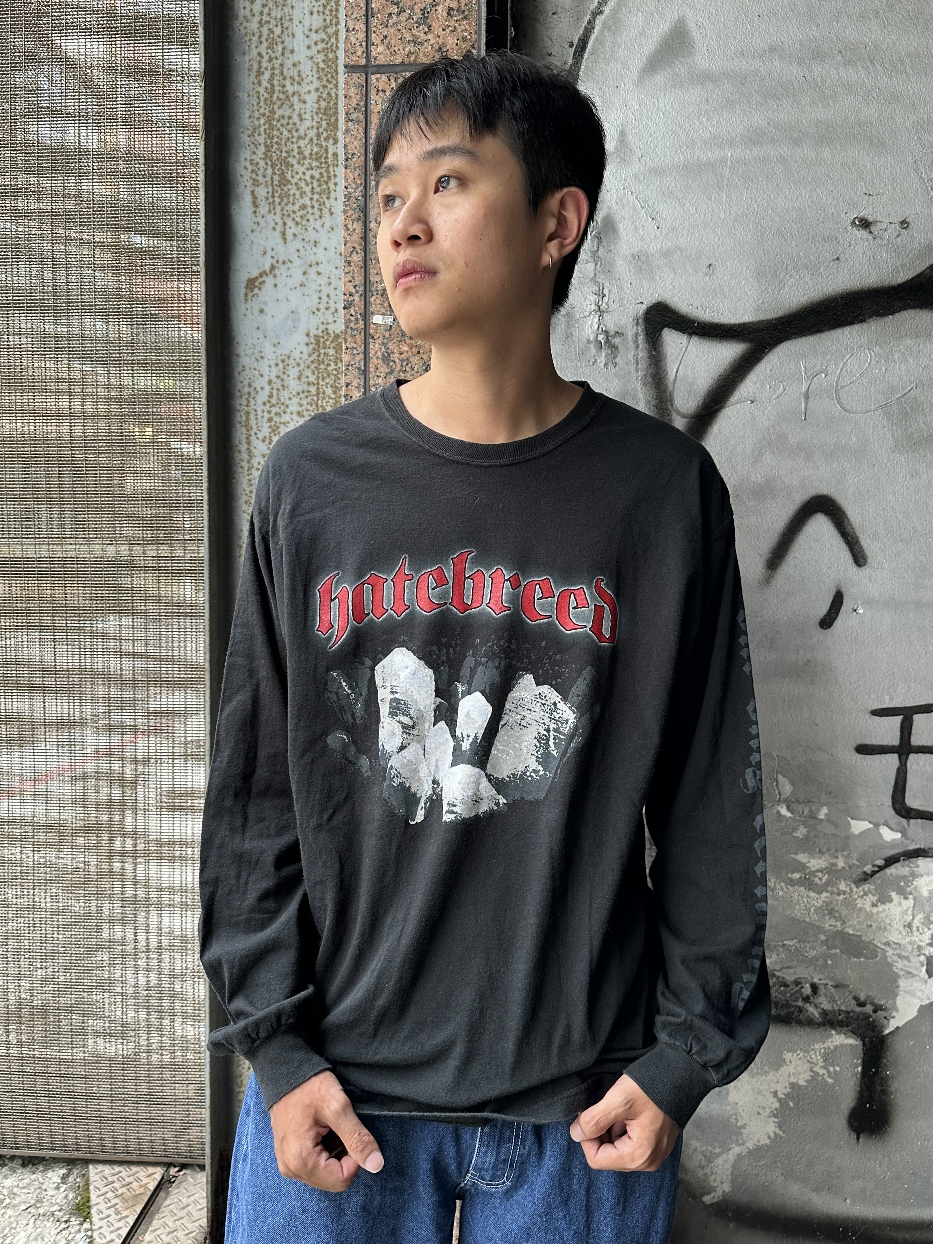 2000's HatebreedHardcore L/S Tee"sleeve print"