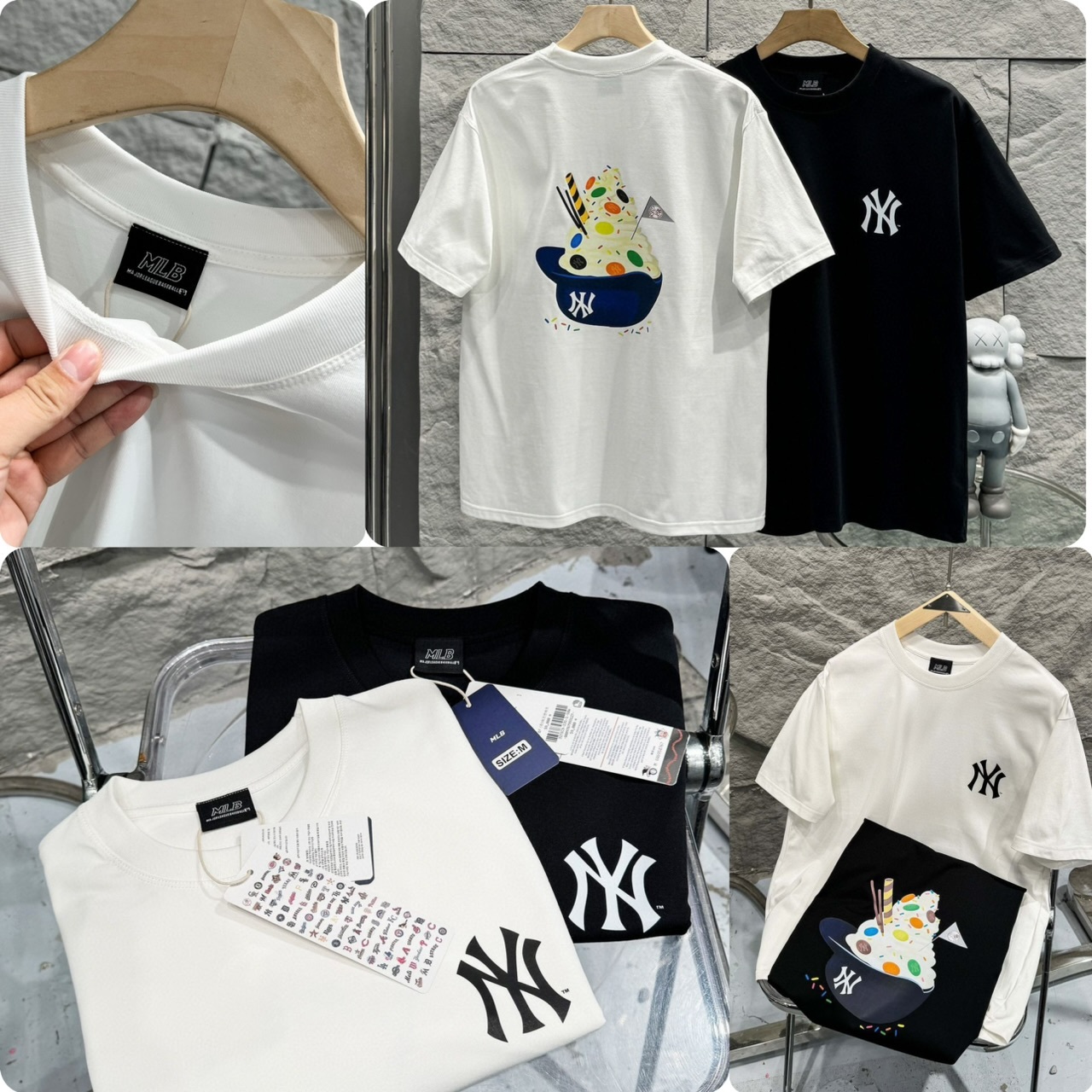 MLB 韓版背印雪糕及帽短袖Tee - 25241455