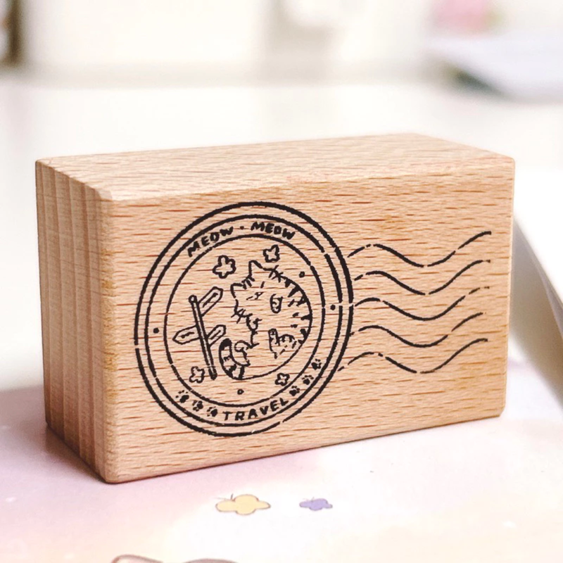 Highlight x Ubee Stamp－ Traveling Cat Postmark (Taiwanese Stationery Brand)