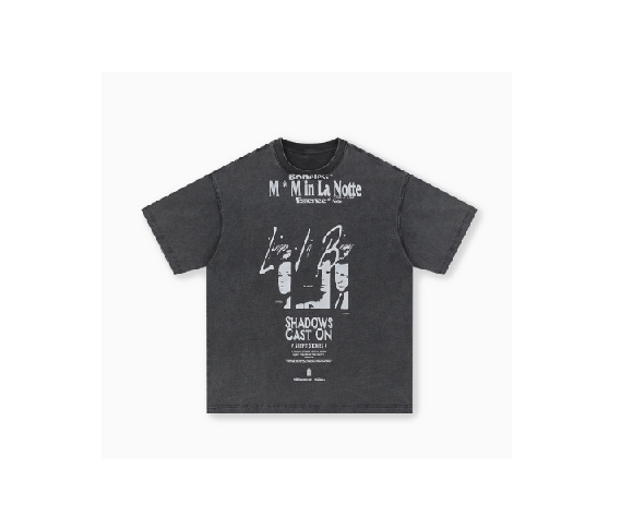 水洗做舊人物短T