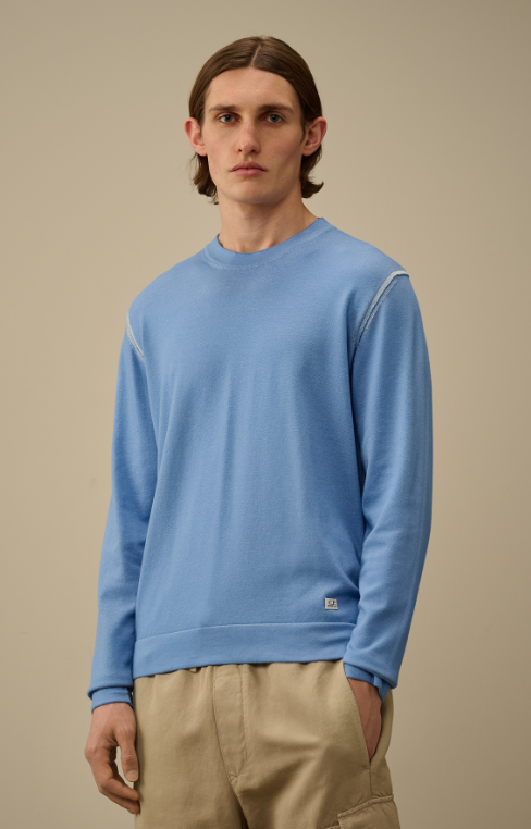 C.P. Company   Vanisè cotton nylon crew neck logo knit   JUN25