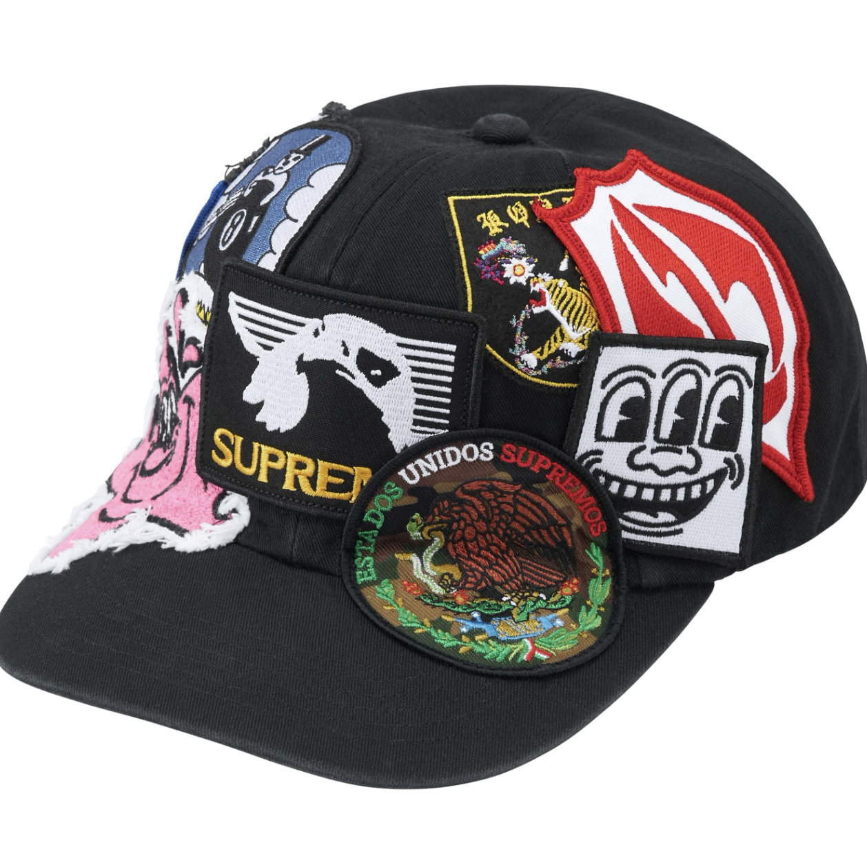 supreme SS25 patches 6-panel 貼布六分割帽 棒球帽 後扣帽