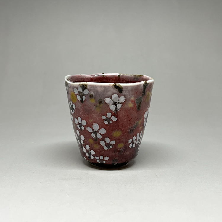 Li Renmei Guanyaolang red plum blossom glaze hand-pulled tea cup tall cup can gather fragrance
