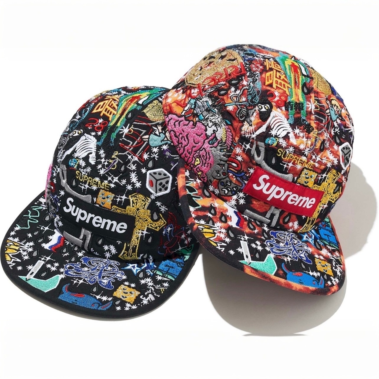 supreme SS25 AOI Embroidered Camp Cap Box Logo 塗鴉反光 電繡老帽 棒球帽 後扣帽