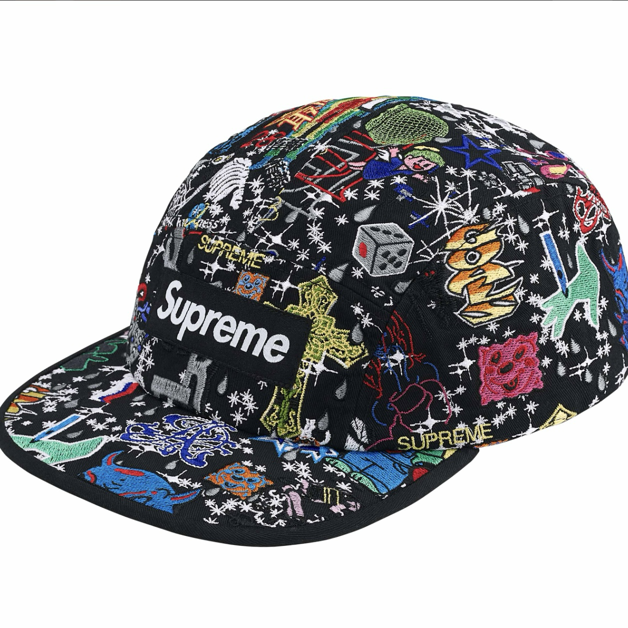 supreme SS25 AOI Embroidered Camp Cap Box Logo 塗鴉反光 電繡老帽 棒球帽 後扣帽