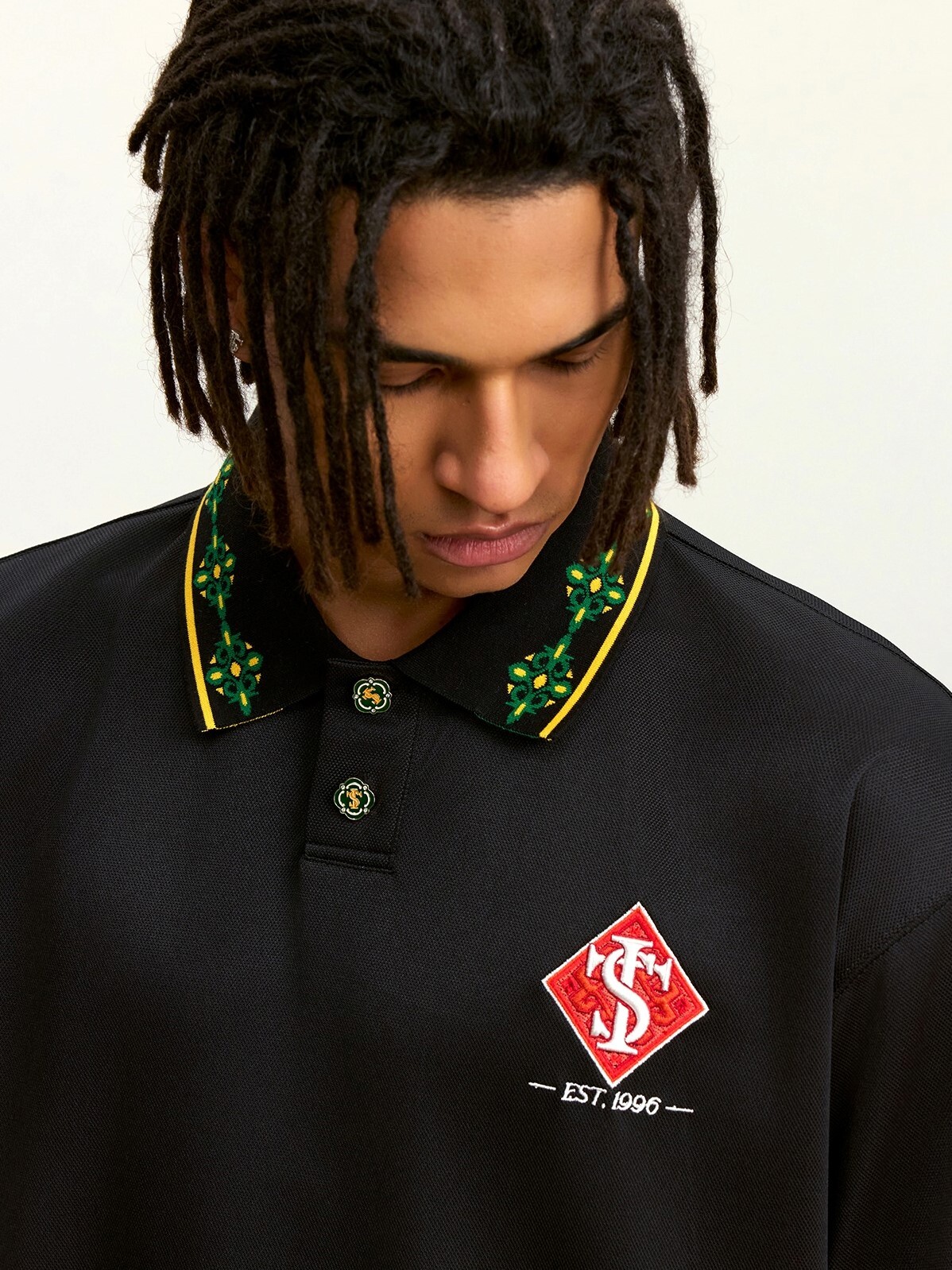 STK SmallTownKid 民族風 刺繡 POLO短袖