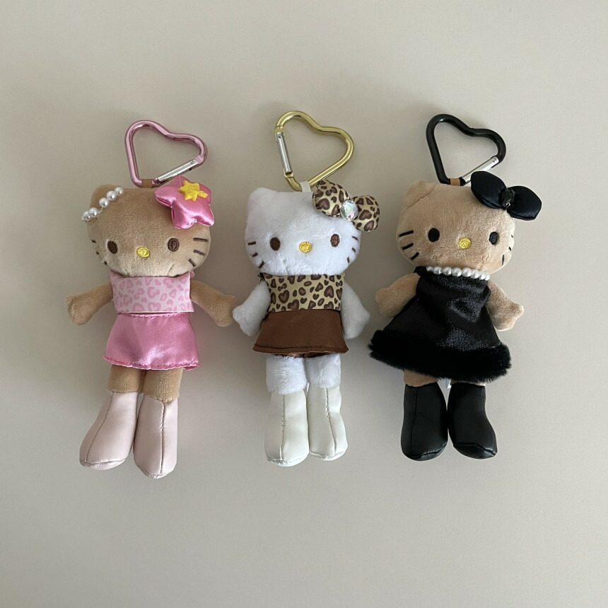 辣妹Hello Kitty 曬黑豹紋系列 90年代 愛心扣