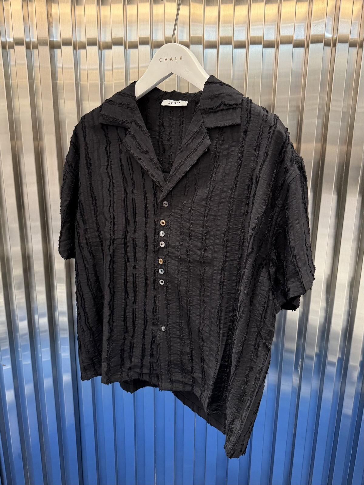 淨色暗紋短袖恤衫 LEGIT-058S