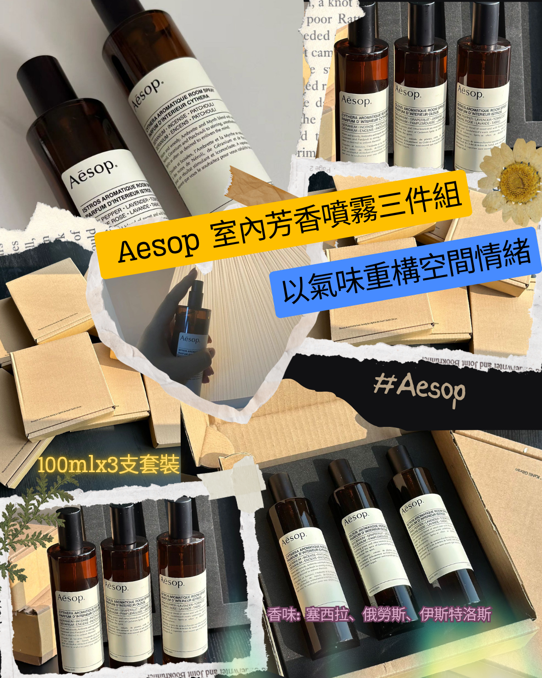 Aesop 室內芳香噴霧三件組