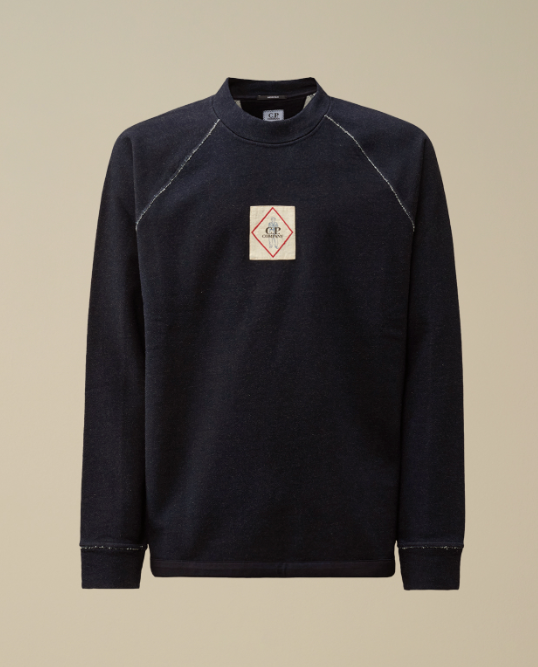 C.P. Company  Indigo Fleece Vanisé Logo Sweatshirt   JUN25