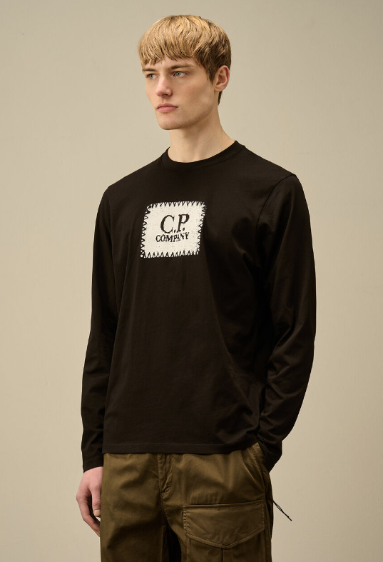 C.P. Company  30/1 Jersey Long sleeve  Logo T -shirt   JUN25