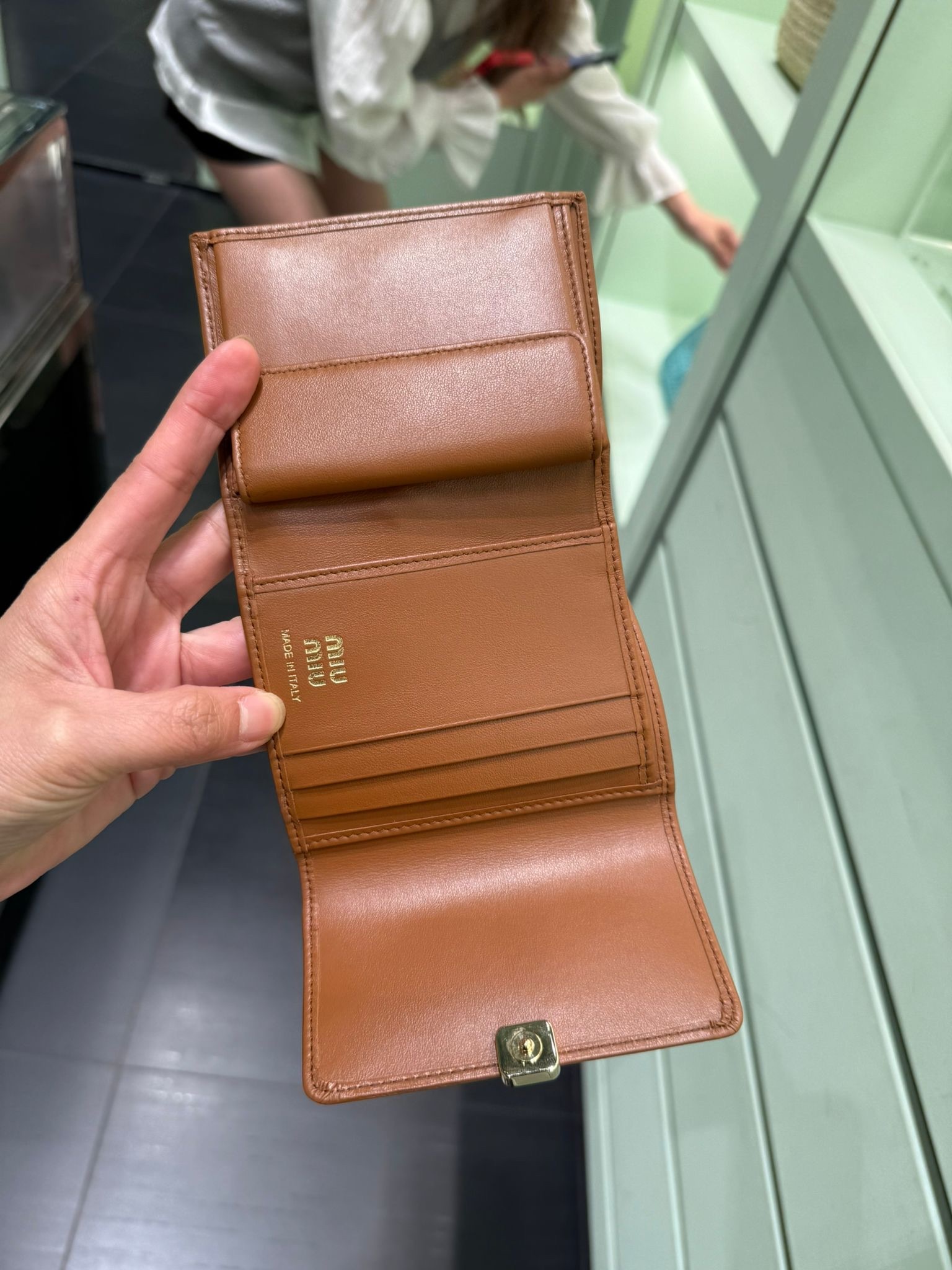 Miumiu Small Leather Wallet Camel 5MH040