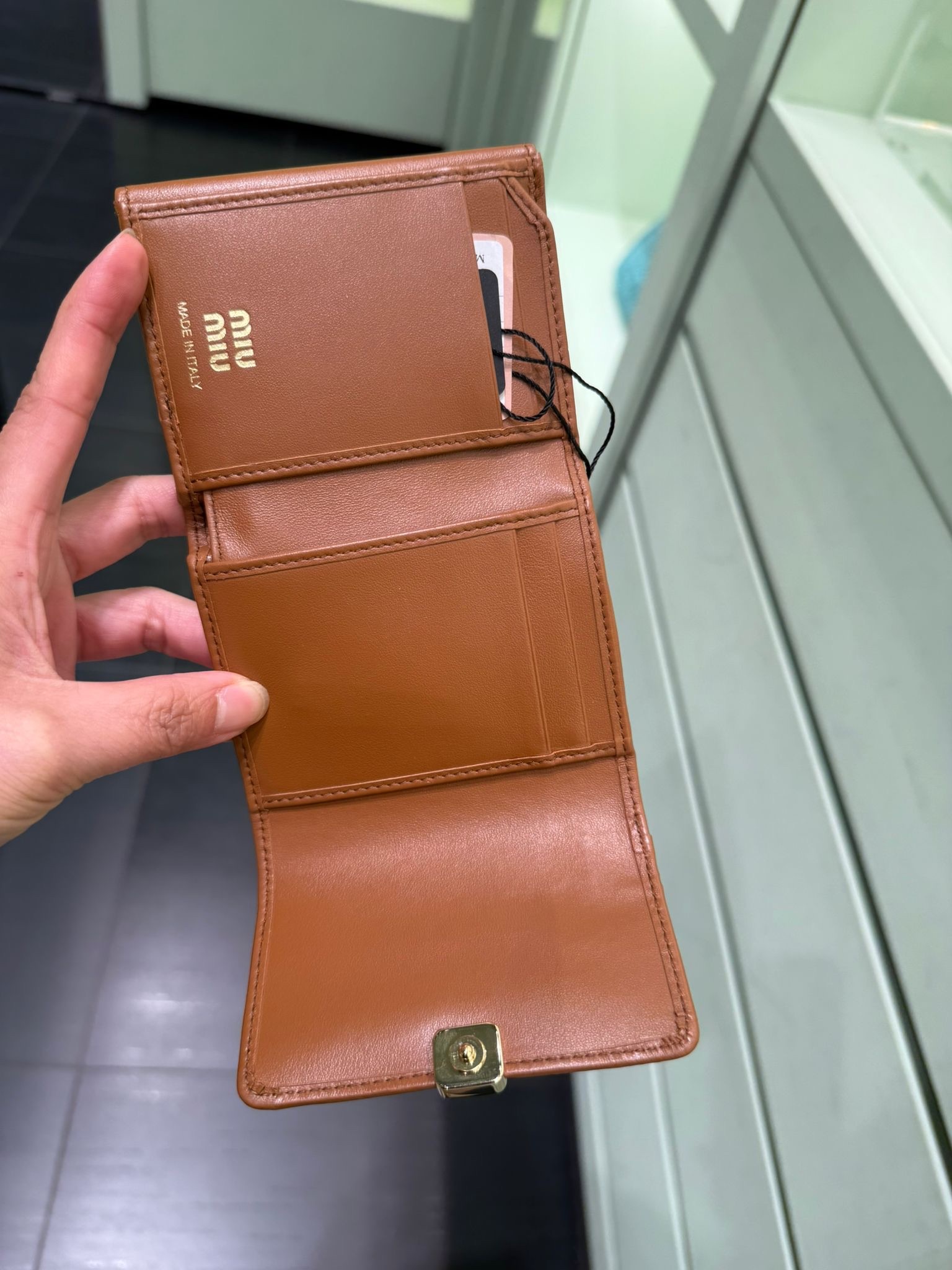 Miumiu Medium Leather Wallet Camel 5MH034
