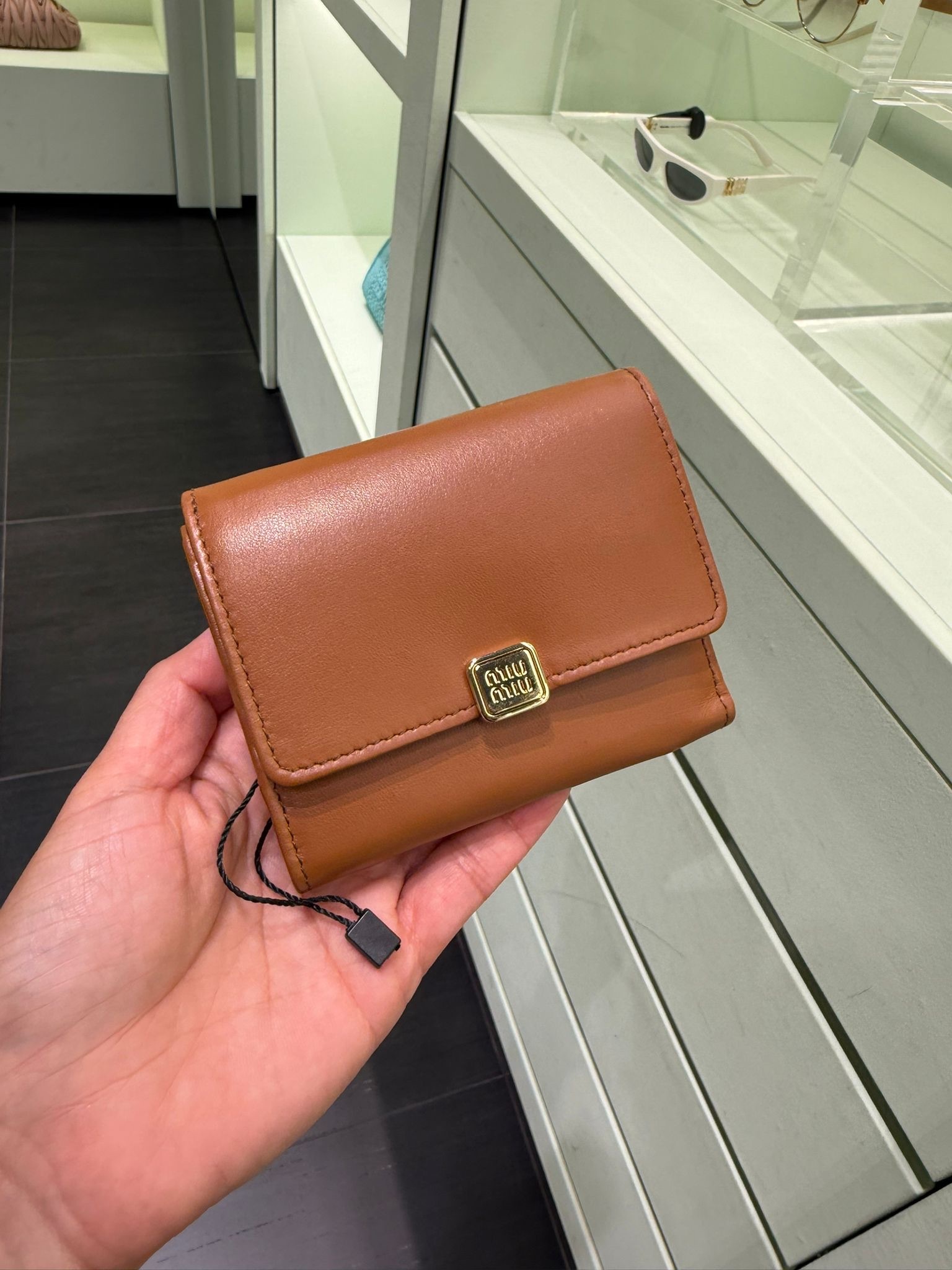 Miumiu Medium Leather Wallet Camel 5MH034