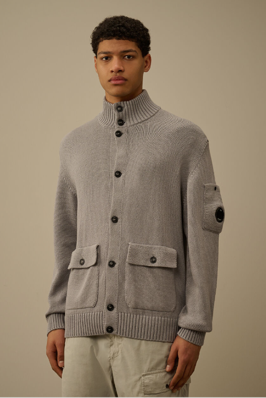 C.P. Company  Compact Cotton Full Button Lens Knit   JUN25