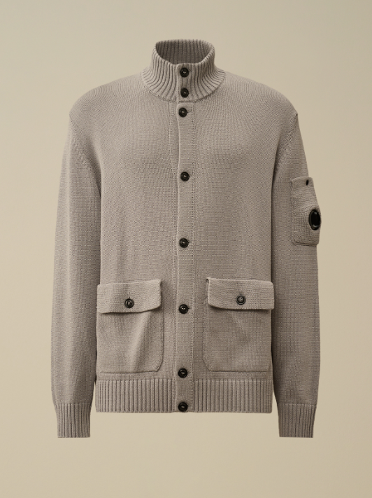 C.P. Company  Compact Cotton Full Button Lens Knit   JUN25