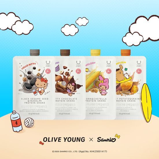 《black sesame/chocolate現貨/olive young 連線》Delight project x Sanrio Protein Shake 45g