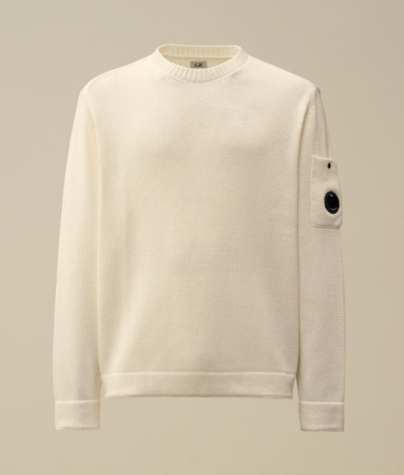 C.P. Company  Compact cotton crew neck sweater with lenses   JUN25