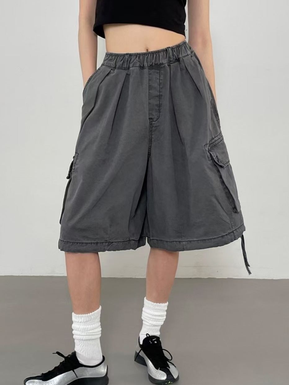 洗水淨色工裝短褲 P3126