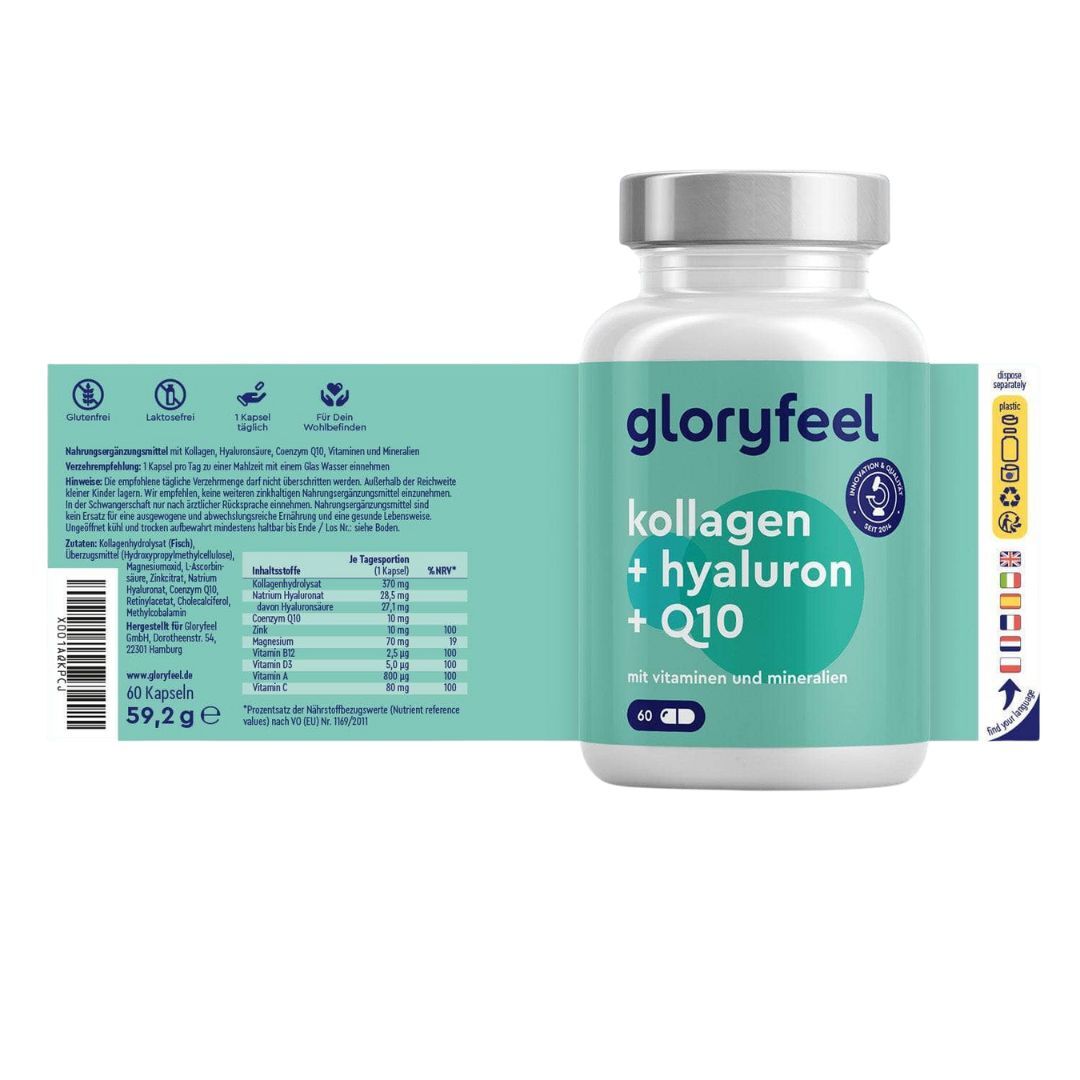 Gloryfeel 海洋膠原 + 透明質酸 + Q10 60粒 ｜德國製每日一粒美肌膠囊