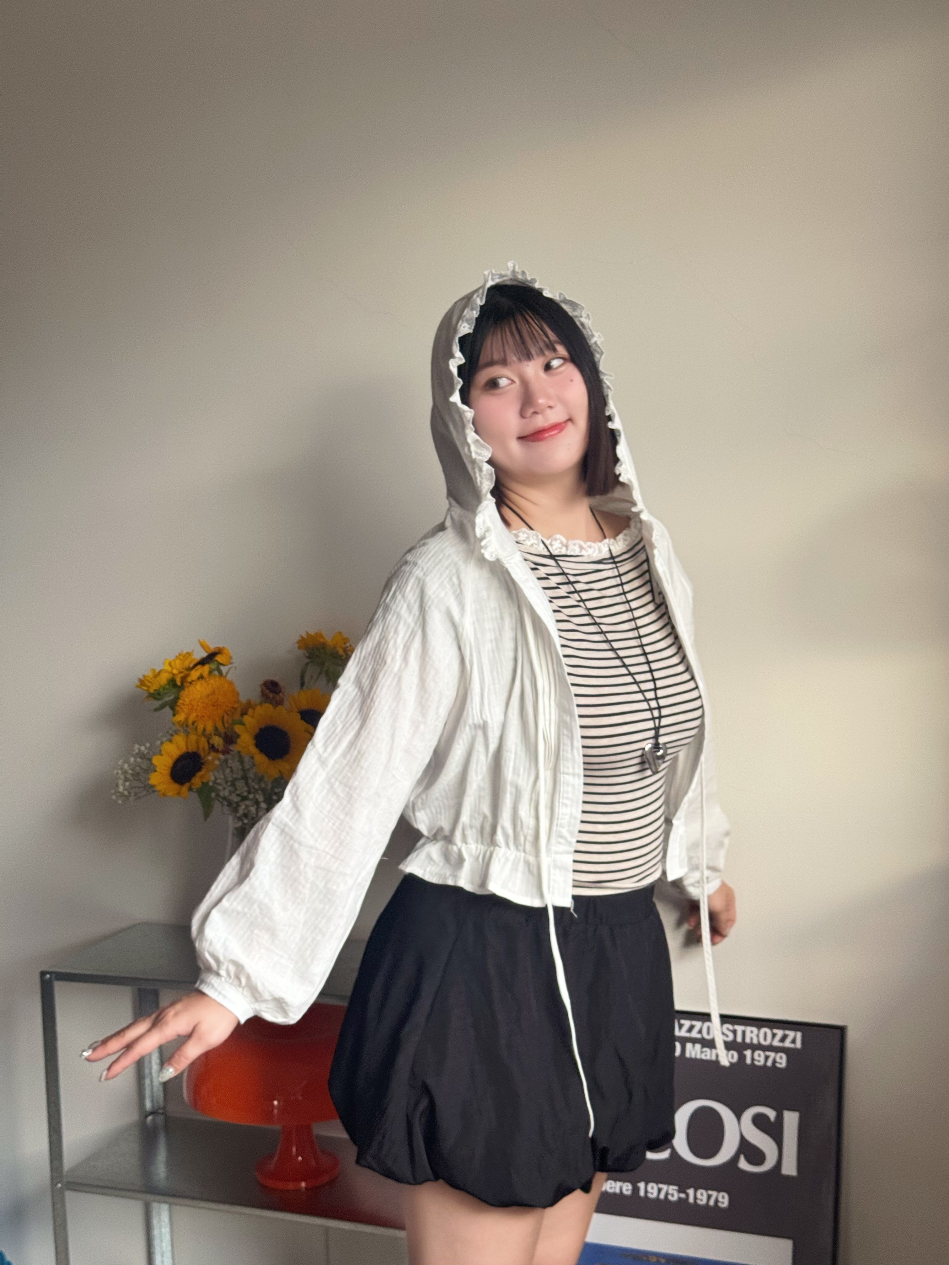 A8《雲上漫步》連帽花邊防曬襯衫☁️