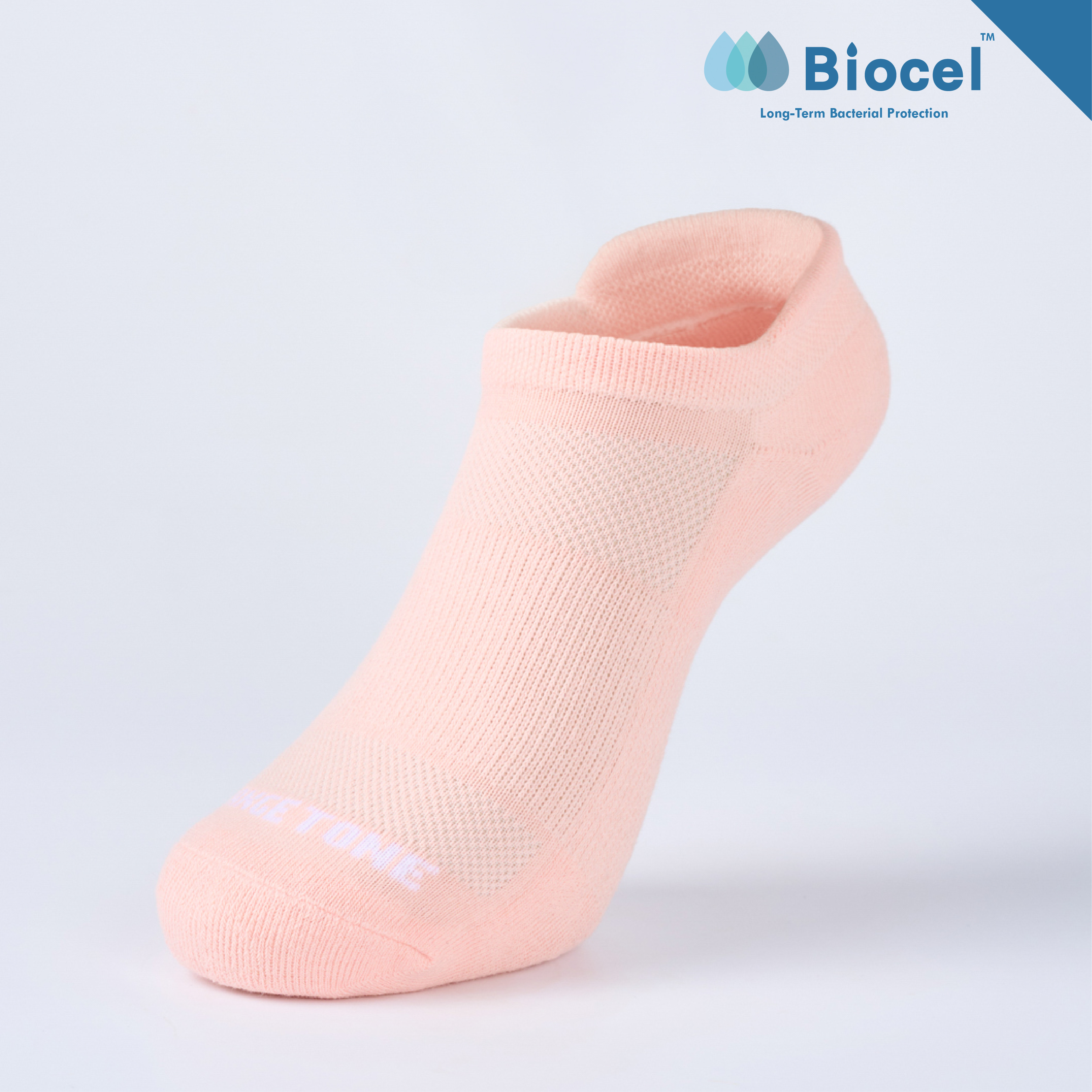 抑菌後枕氣墊踝襪〈粉〉