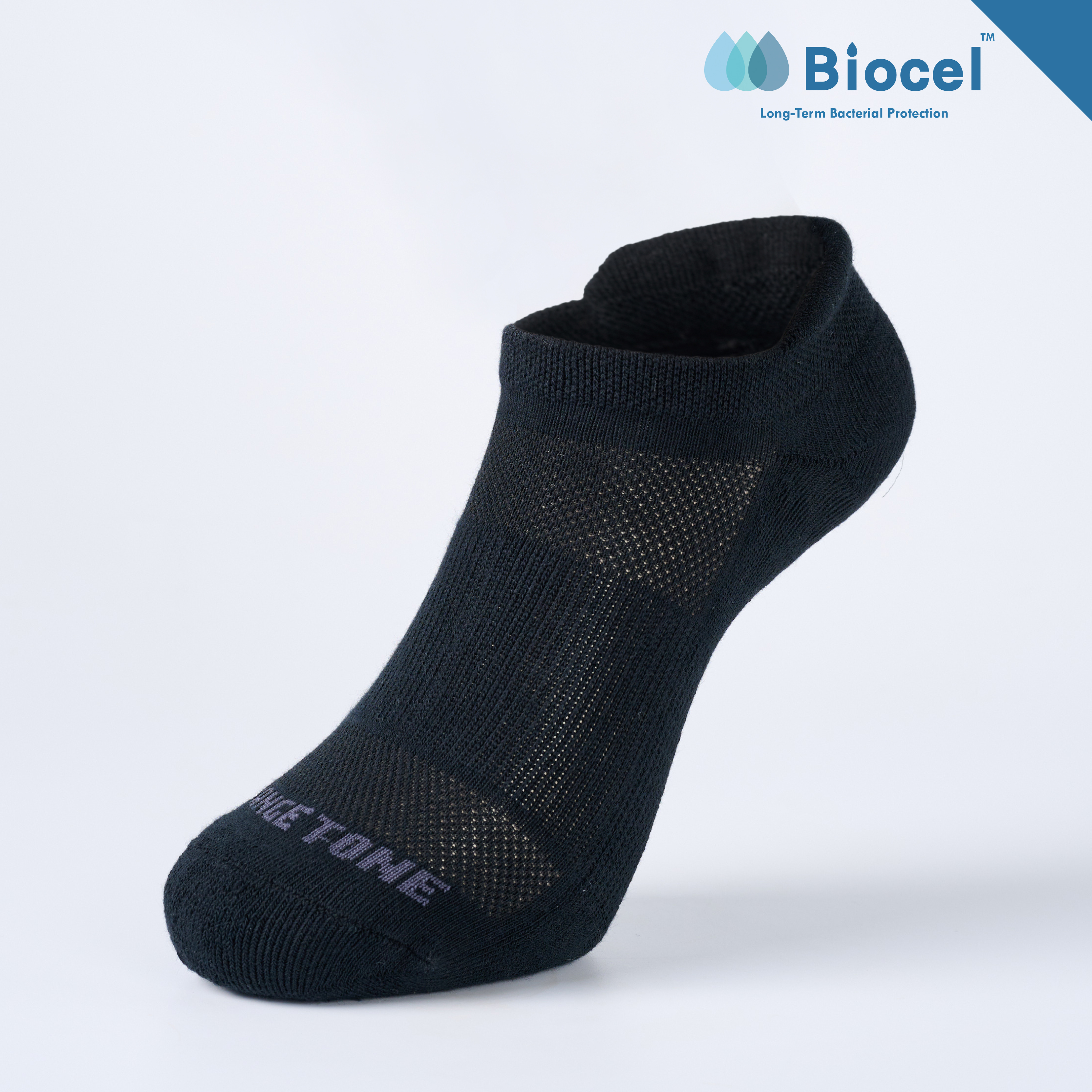 抑菌後枕氣墊踝襪〈黑〉