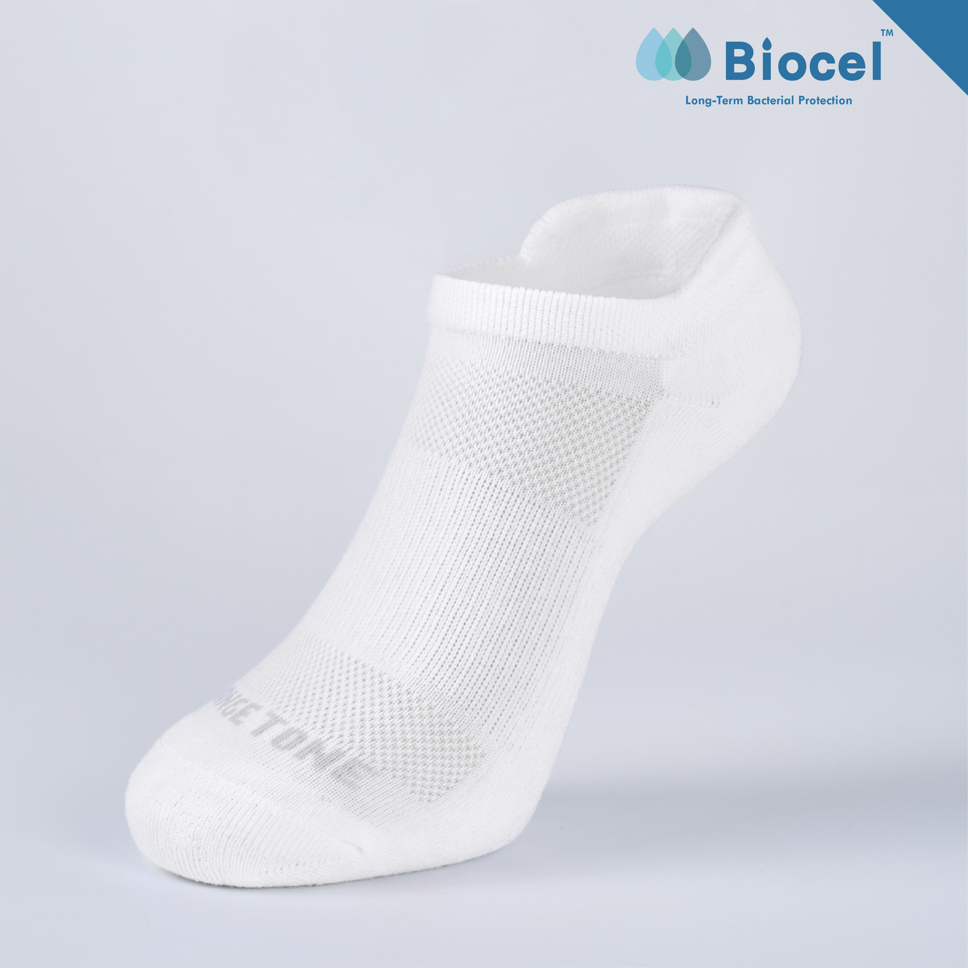 抑菌後枕氣墊踝襪〈白〉