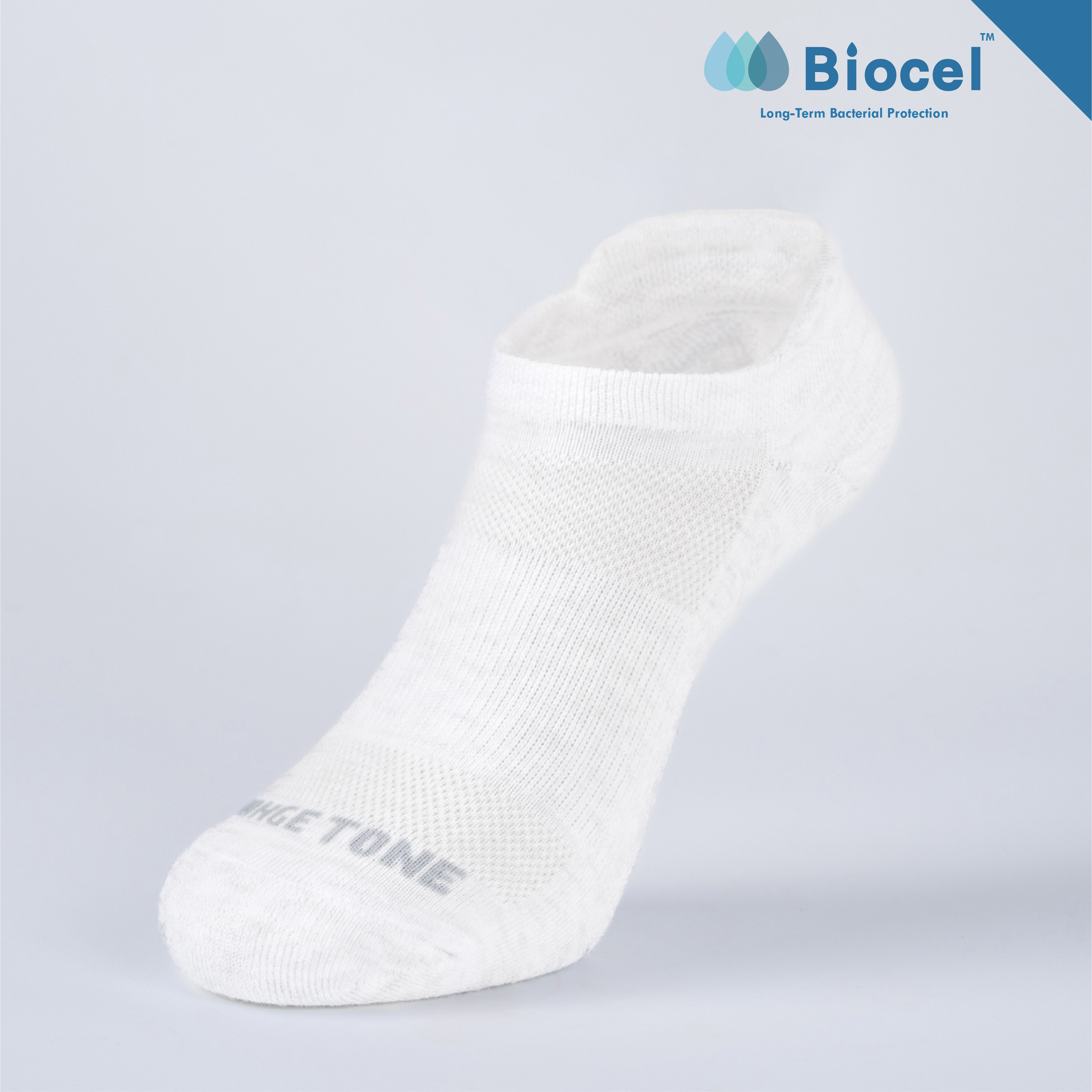 抑菌後枕氣墊踝襪〈白灰〉