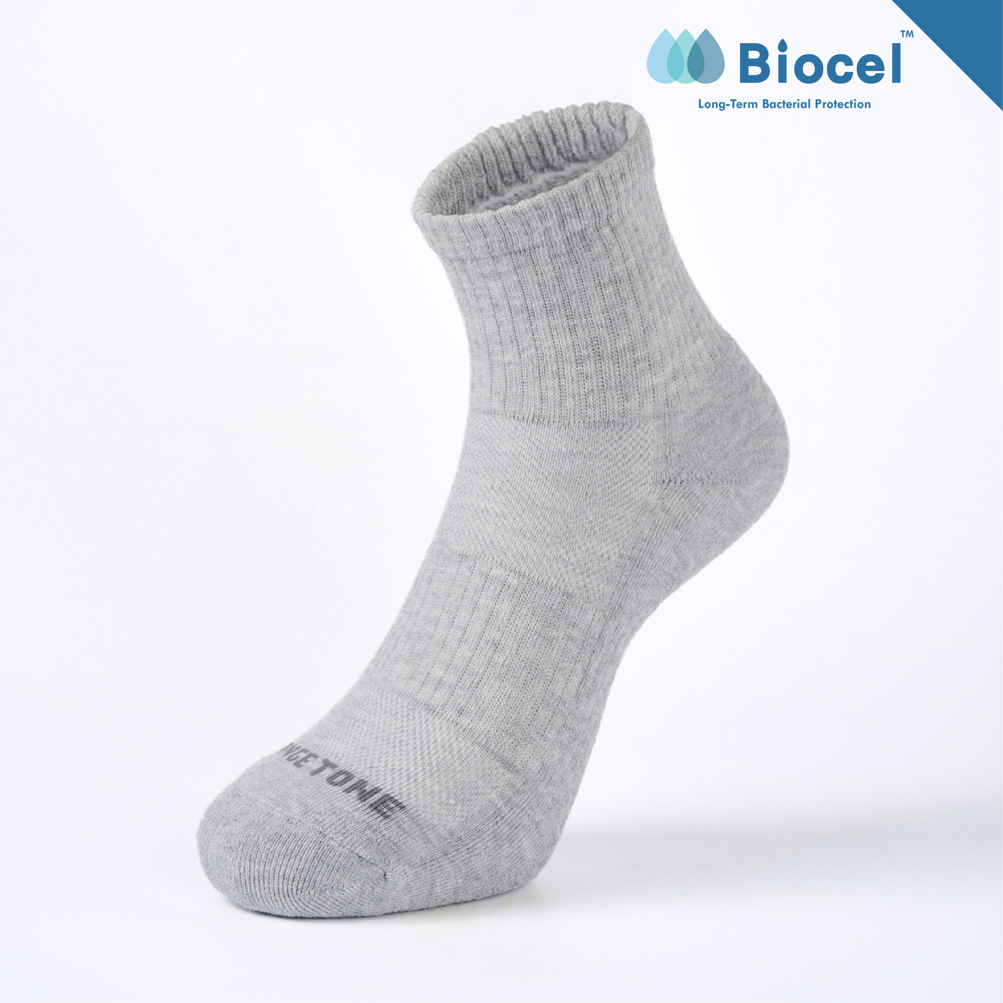 抑菌足弓氣墊短襪〈灰〉