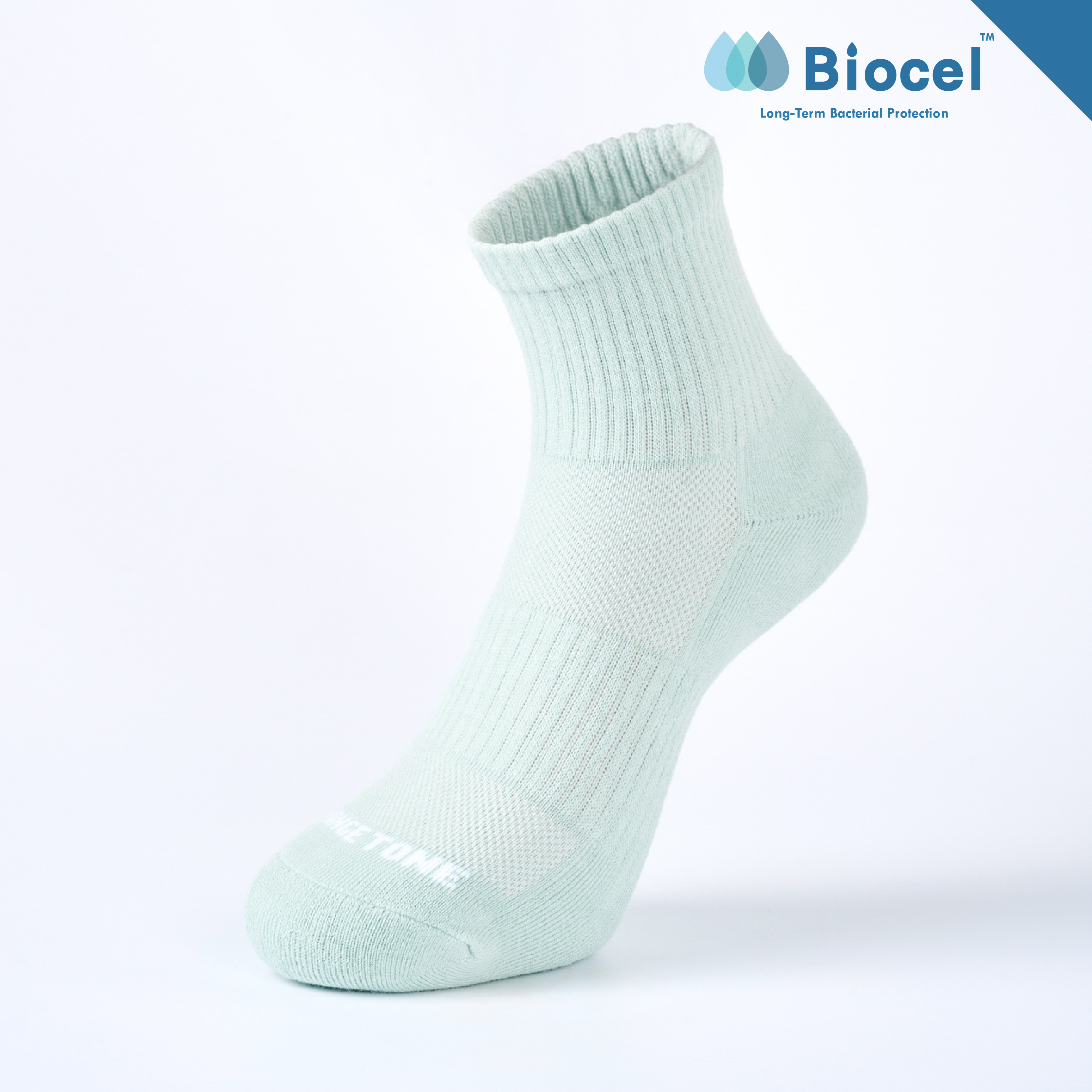 抑菌足弓氣墊短襪〈淺綠〉
