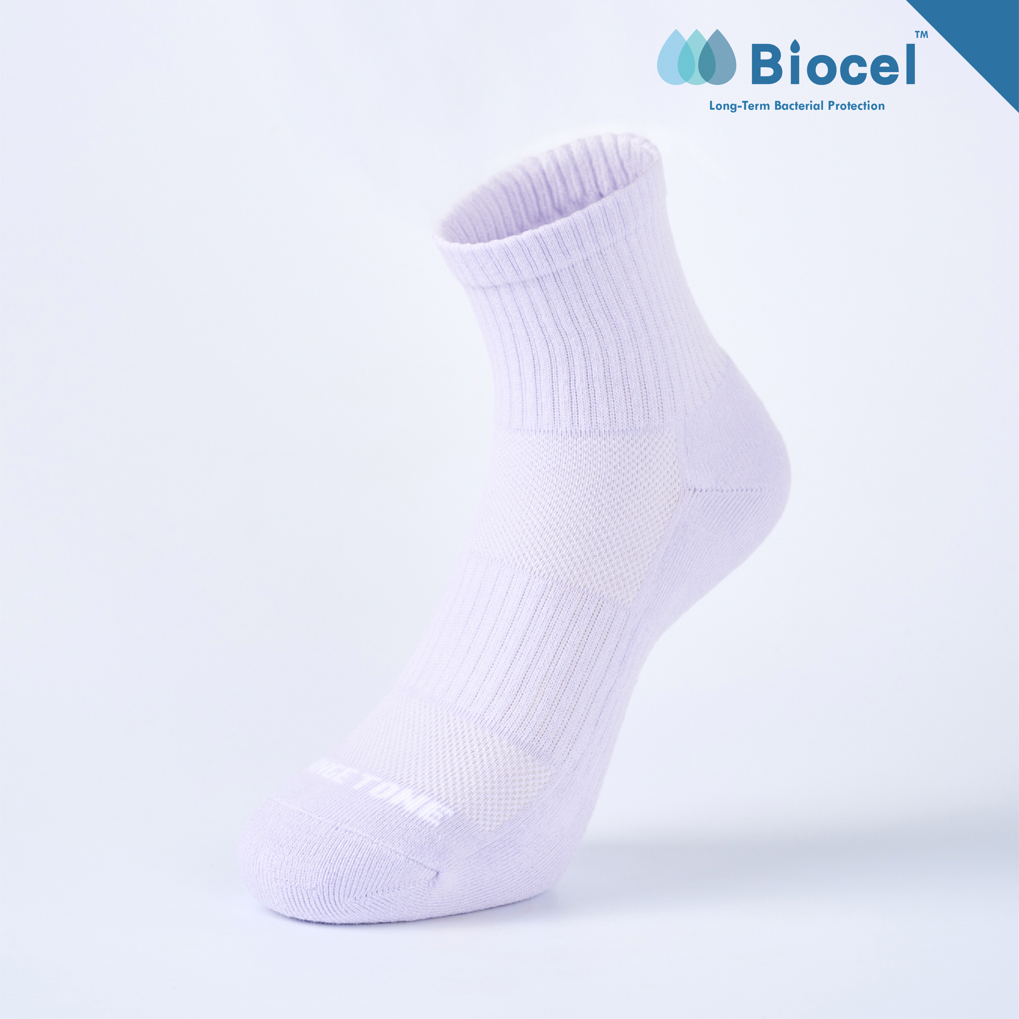 抑菌足弓氣墊短襪〈淺紫〉