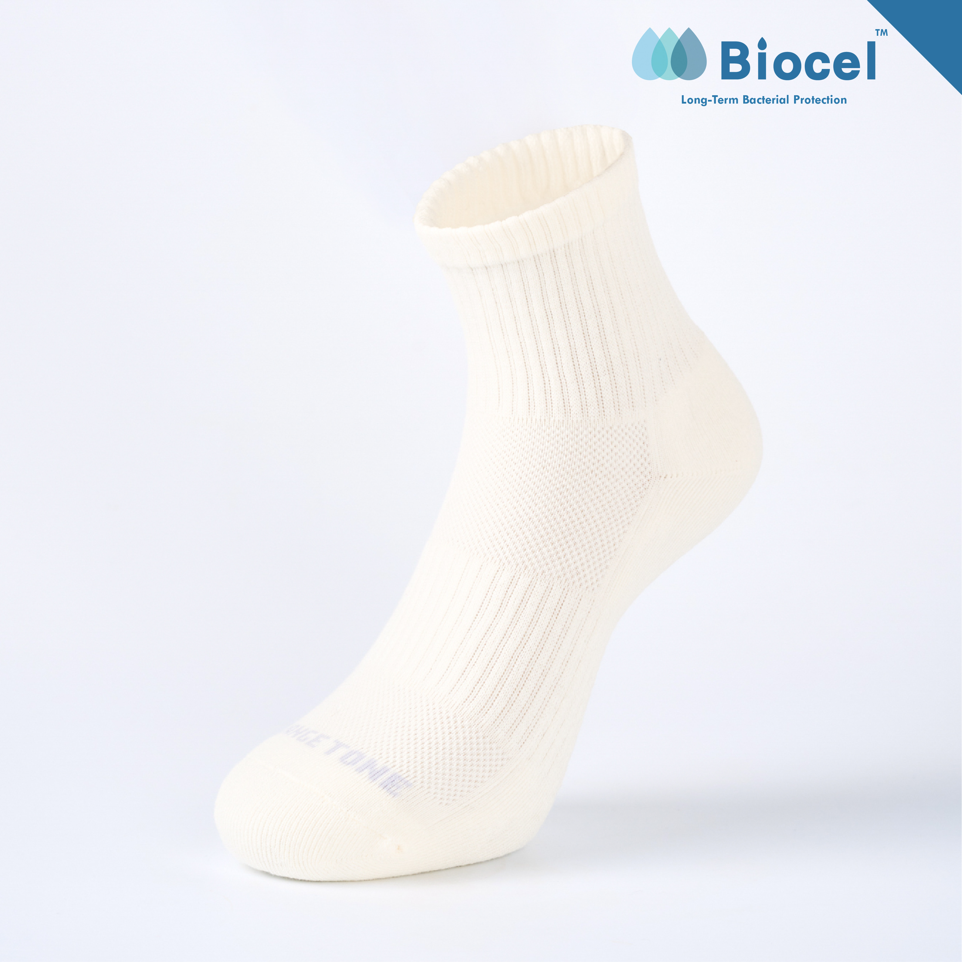 抑菌足弓氣墊短襪〈米白〉