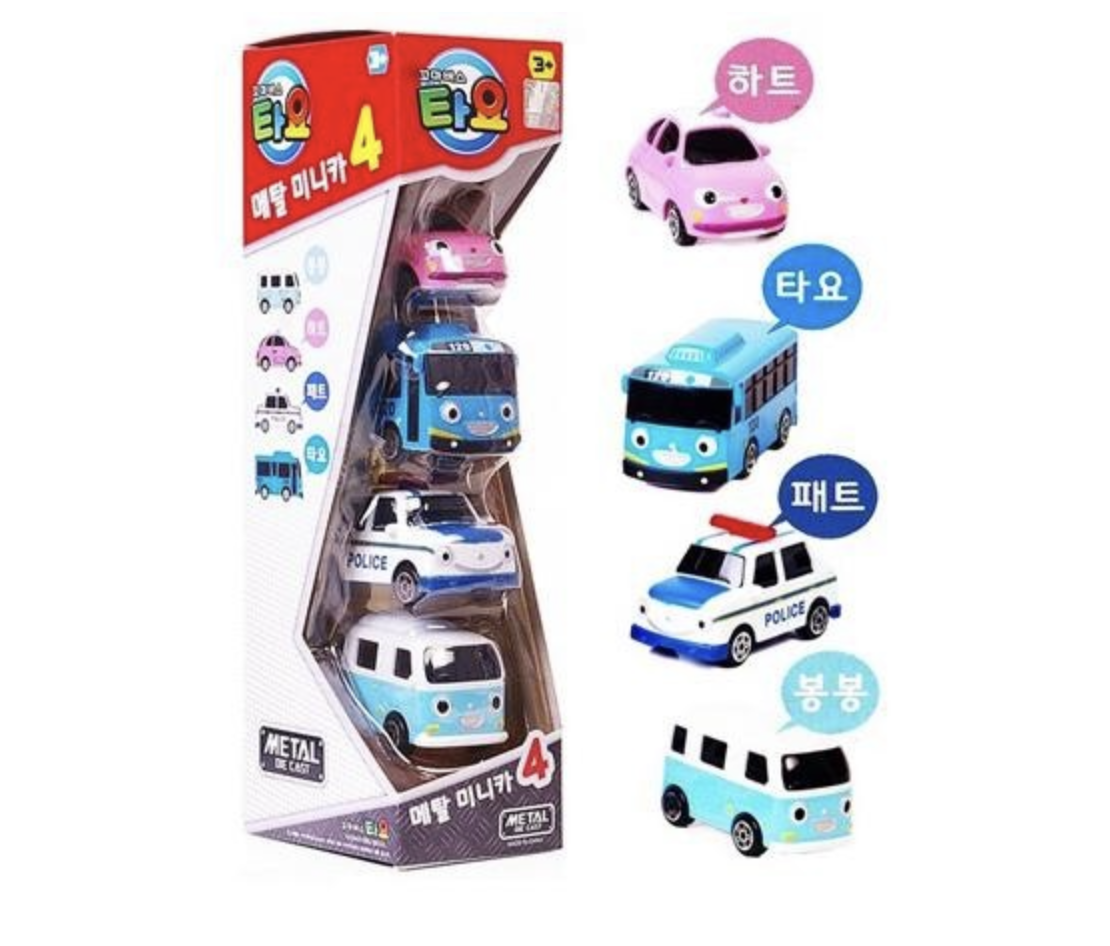 Tayo 迷你金屬玩具車 4件裝