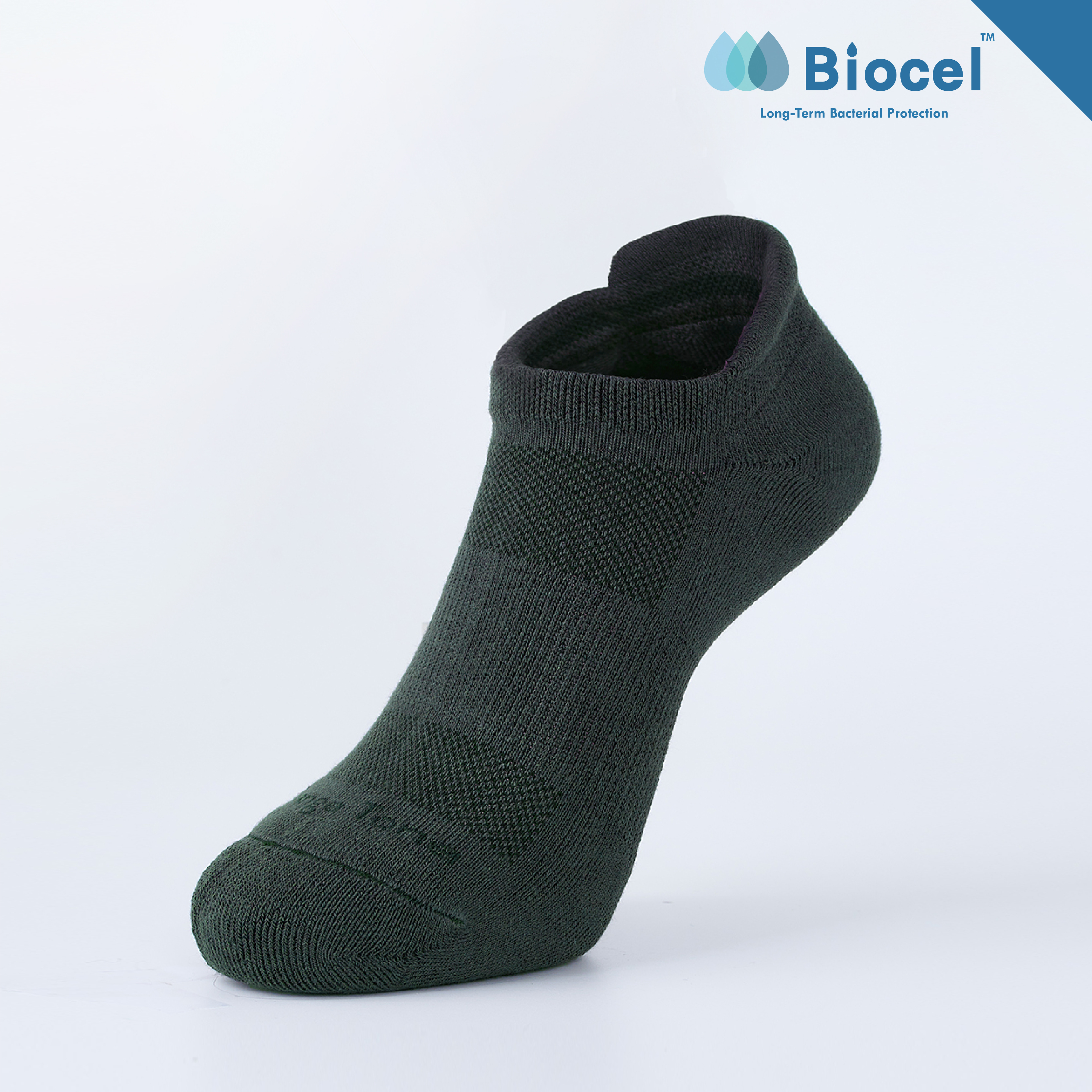 後枕透氣足弓踝襪〈灰〉