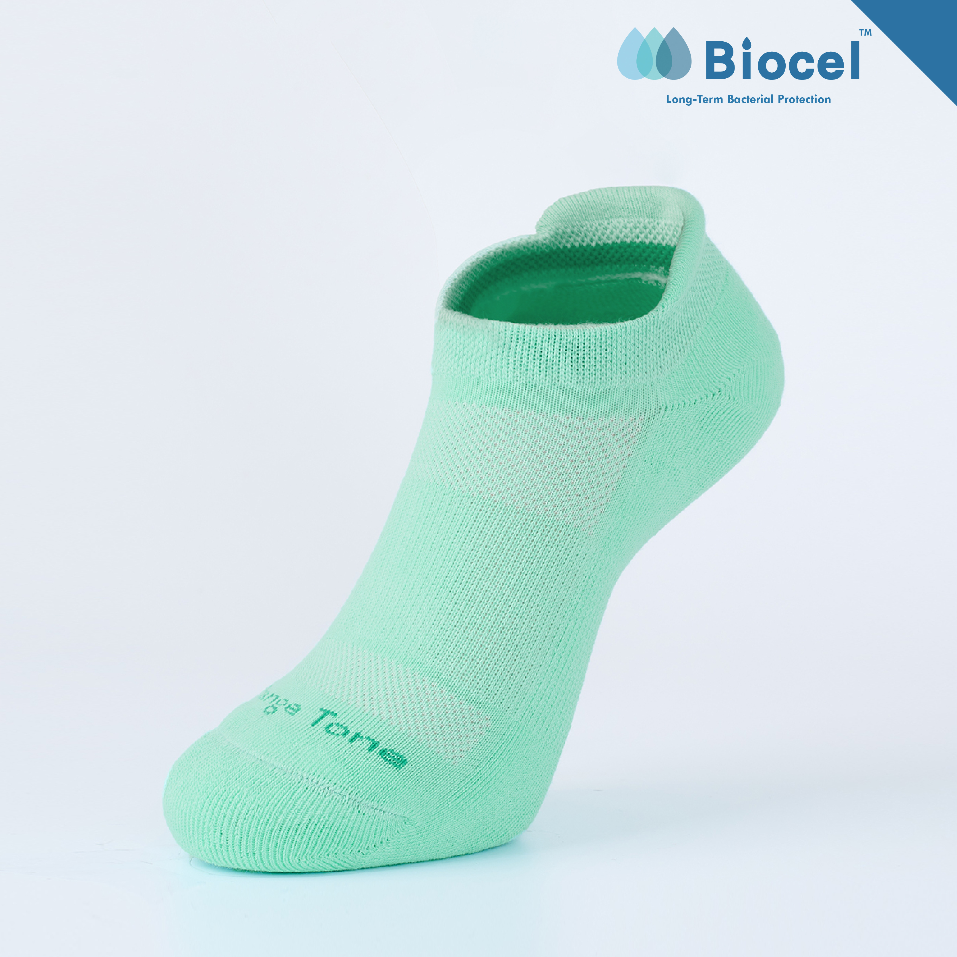 後枕透氣足弓踝襪〈湖水綠〉