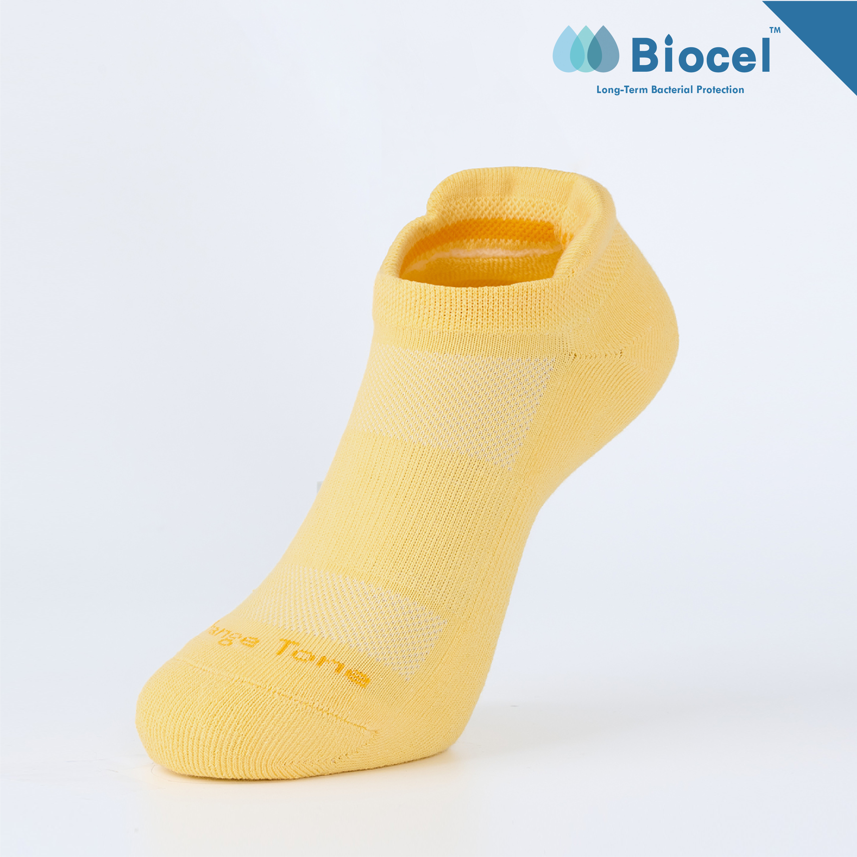 後枕透氣足弓踝襪〈黃〉