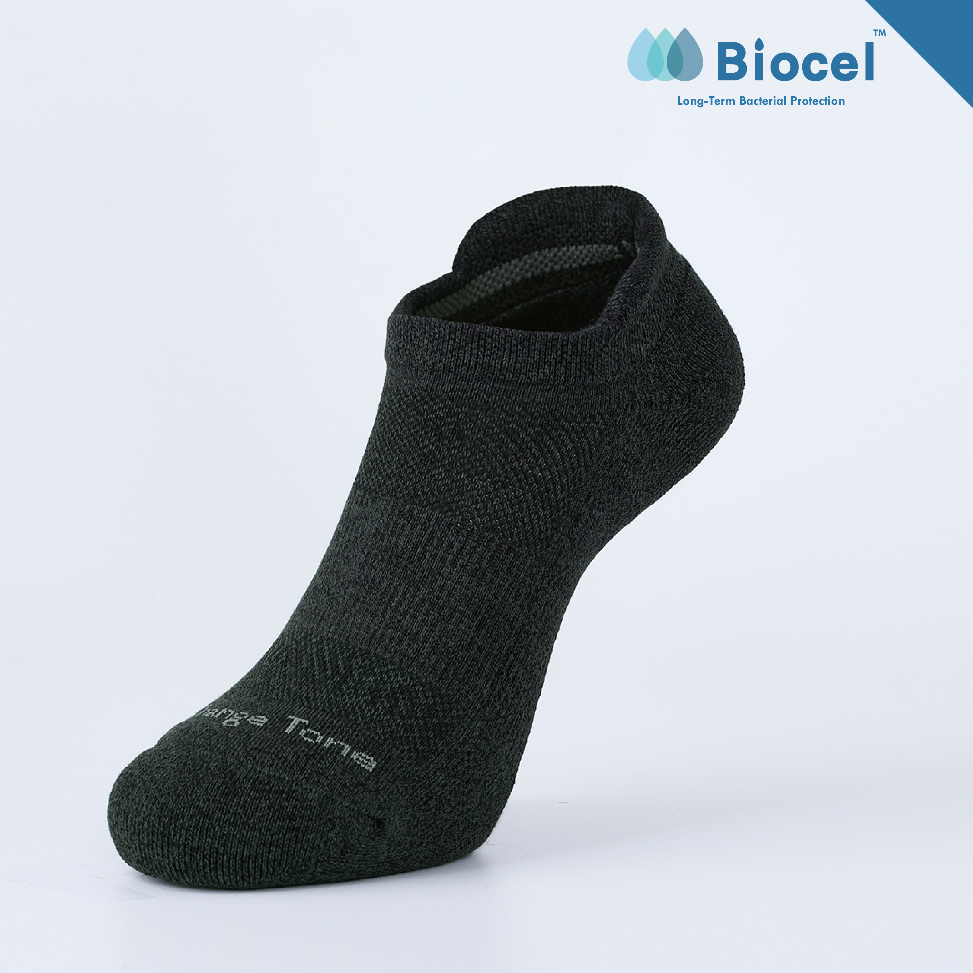 後枕透氣足弓踝襪〈深灰〡捻〉