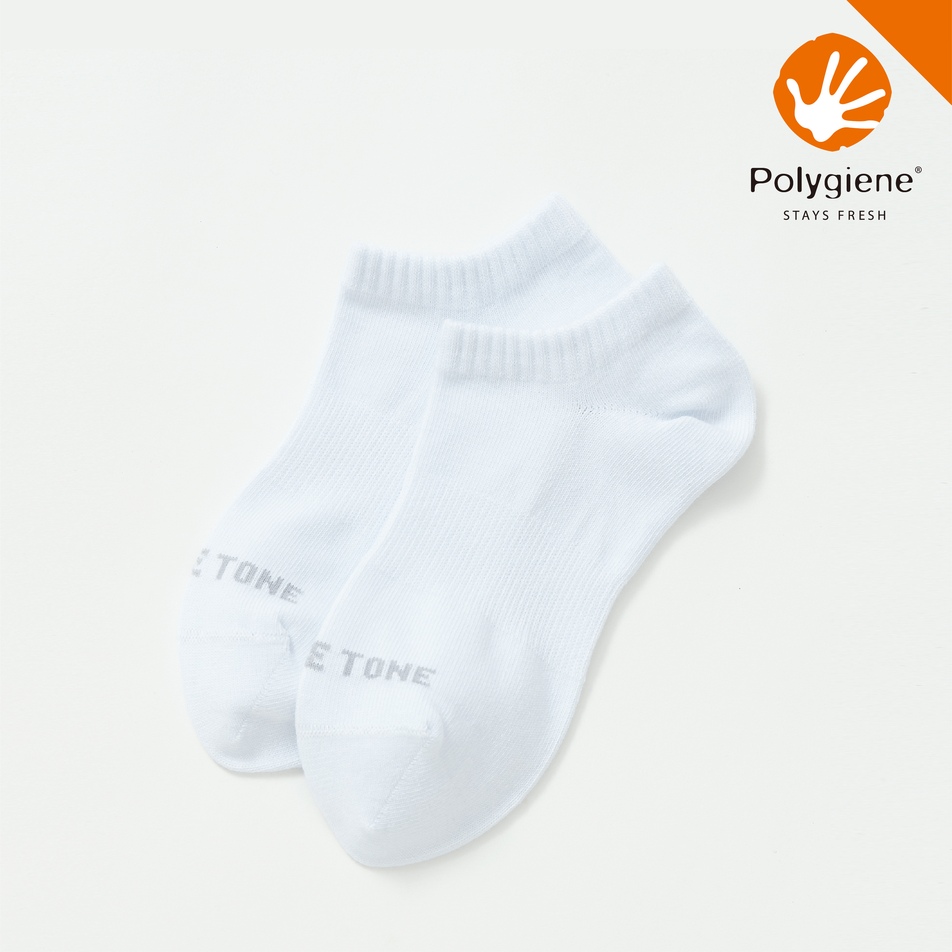 抗菌足弓踝襪〈白〉