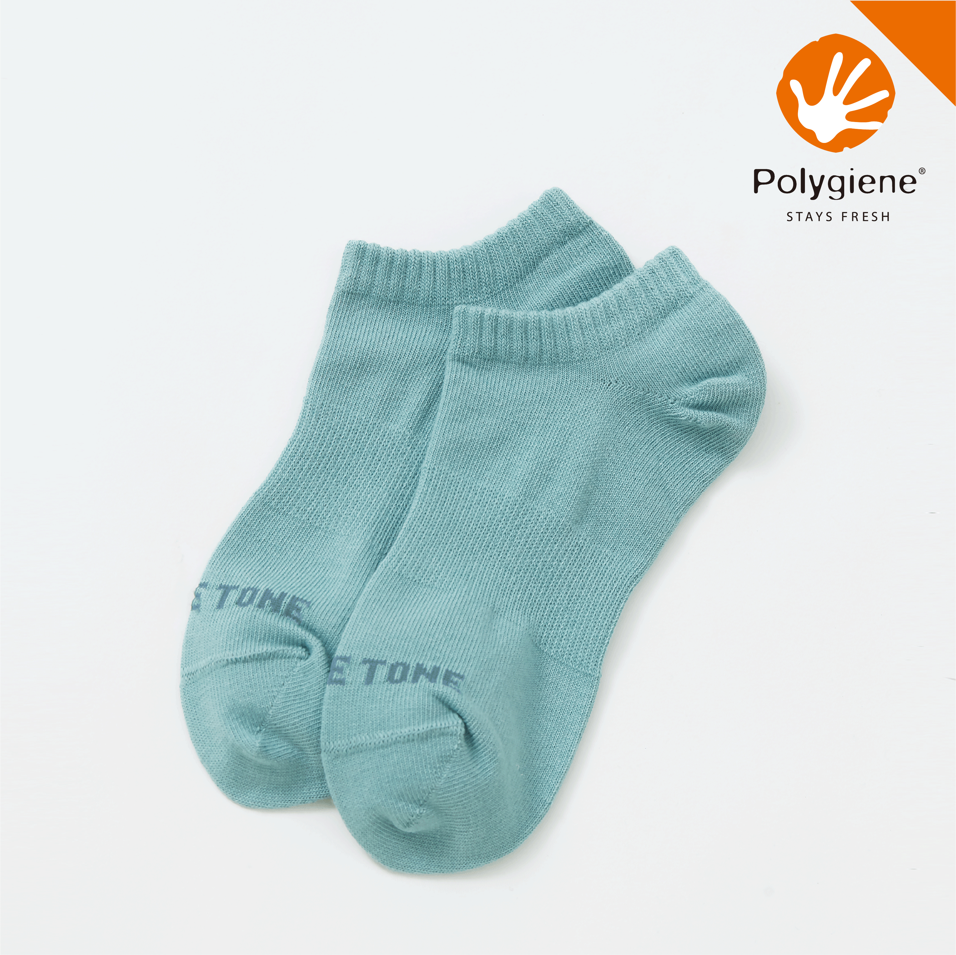 抗菌足弓踝襪〈藍綠〉