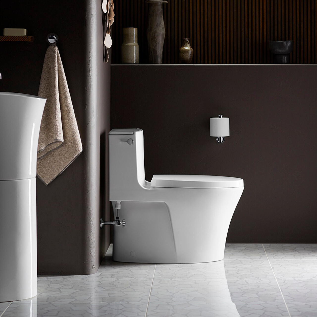 ★ 個性盡顯優惠 ★ KOHLER Veil 五級旋風單體馬桶(不含馬桶蓋/管路隱藏版) K-1381T-HC-0