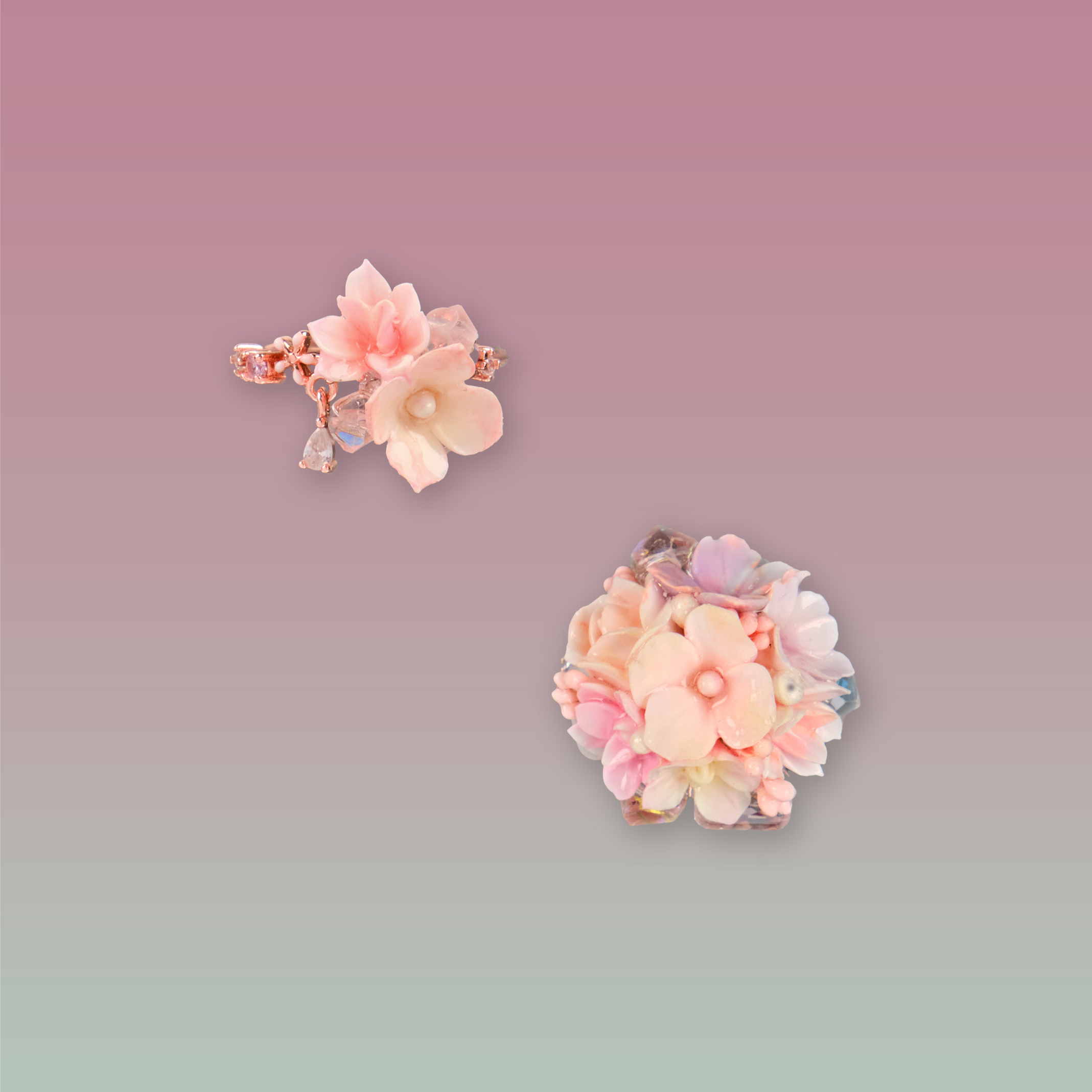 Lanterns Beneath the Moon Bouquet Ring Duo Set