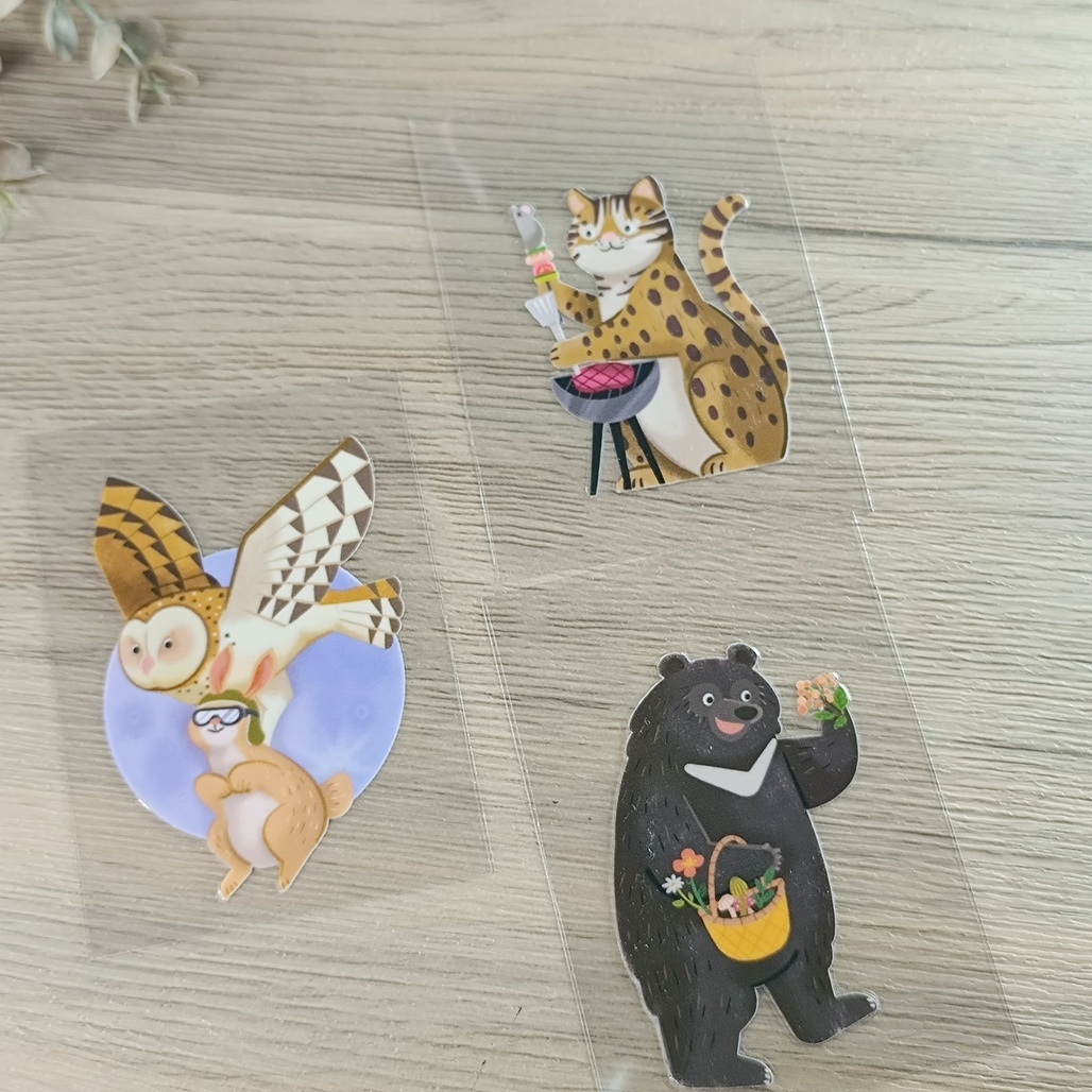 銀海設計．台灣保育動物 水晶轉印貼紙 共三款